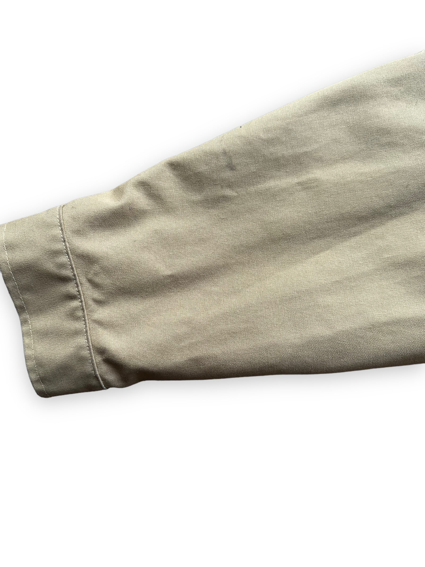 Small Blemishes on Sleeve of Vintage Filson Dry Finish Unlined Timberline Jacket SZ XL | Vintage Filson Workwear Seattle