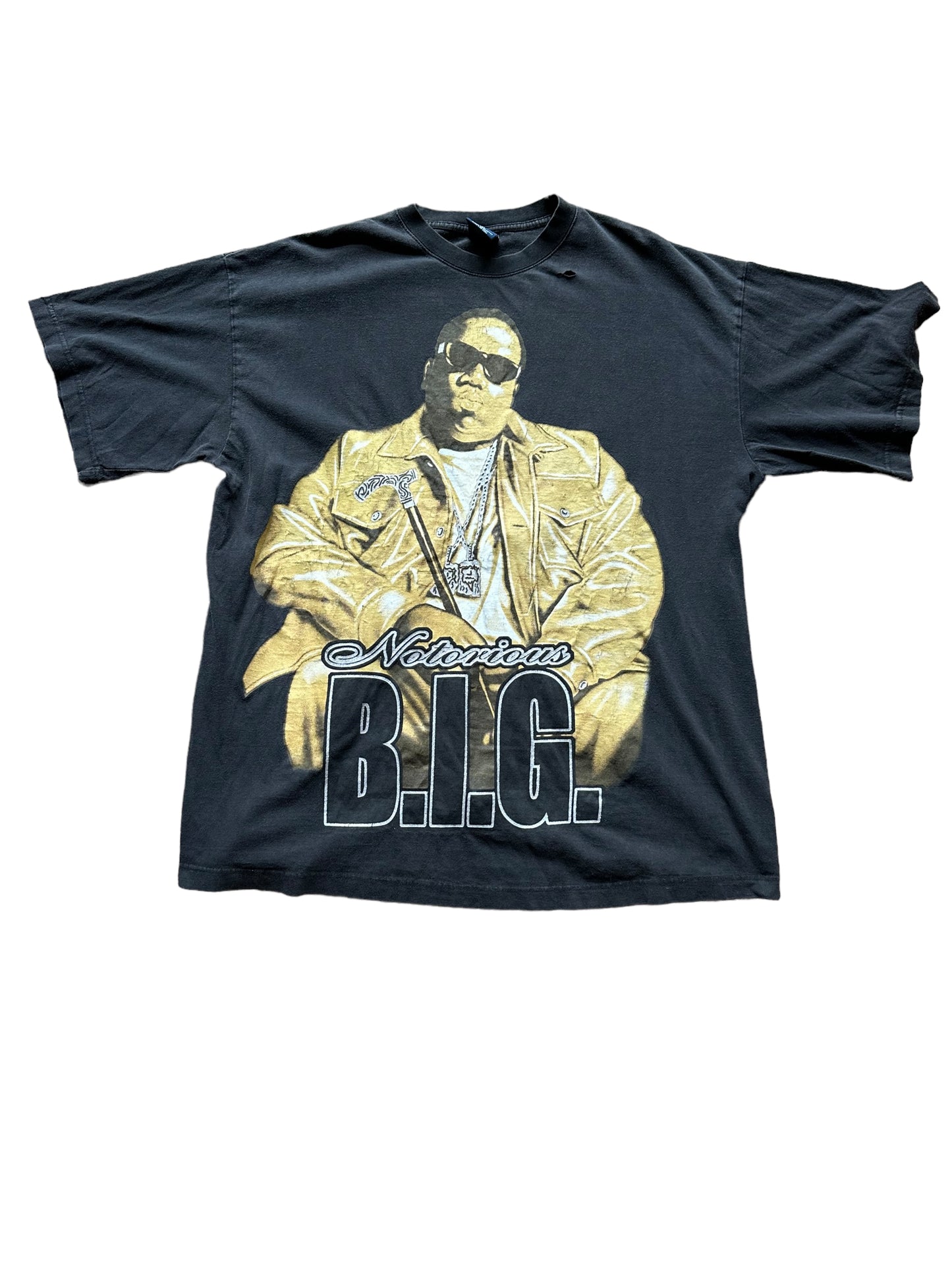 Front View of Vintage Biggie Smalls Notorious BIG Rap Tee SZ XXL |  Vintage Rap Tees Biggy Smalls |  Christopher Wallace Notorious B.I.G.