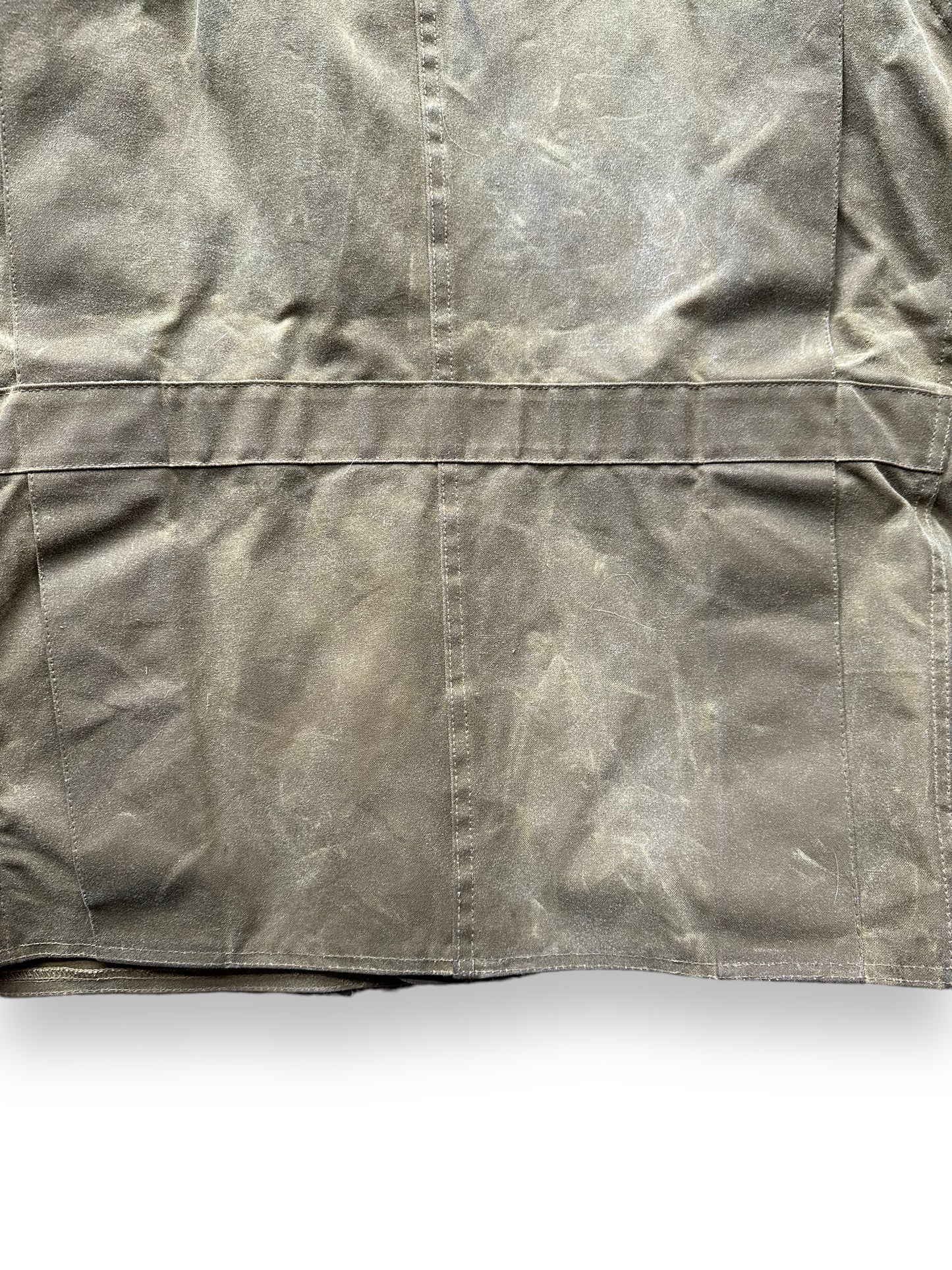 Lower Rear View of Filson Tin Cloth Jacket SZ XL |  Barn Owl Vintage Goods | Filson Workwear Seattle