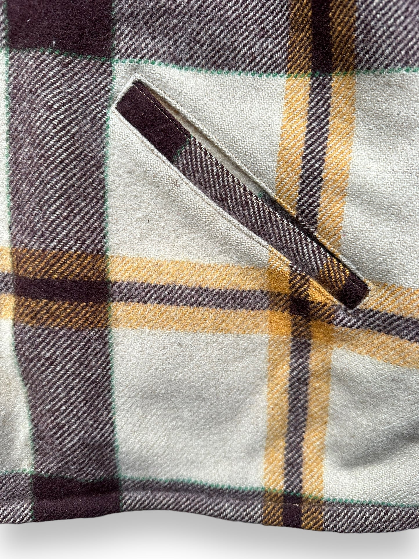 Left Pocket View on Vintage Hercules Wool Jacket SZ XL |  Barn Owl Vintage Goods | Vintage Sears Wool Coat Seattle