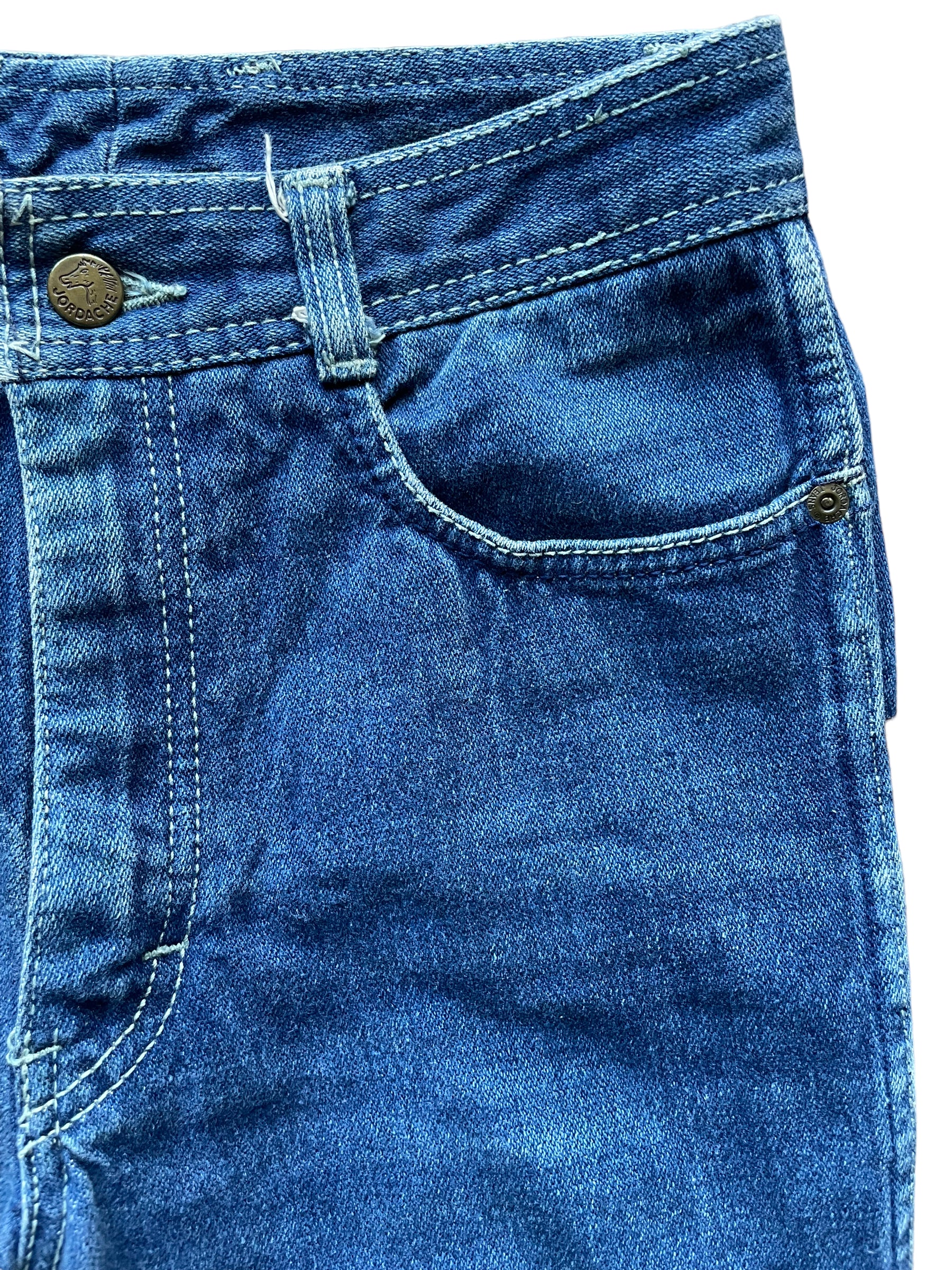 Front left side waist view of Vintage 1980s Jordache Jeans Sz SM 