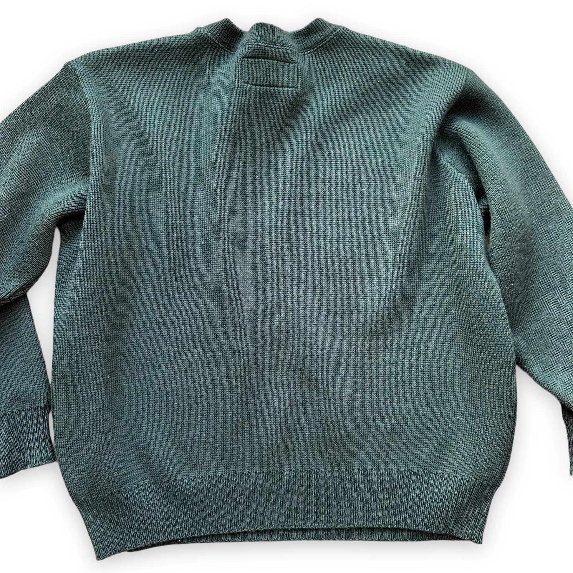 Rear Detail on Filson Guide Sweater SZ L |  Barn Owl Vintage Goods | Vintage Filson Workwear Sweaters Seattle