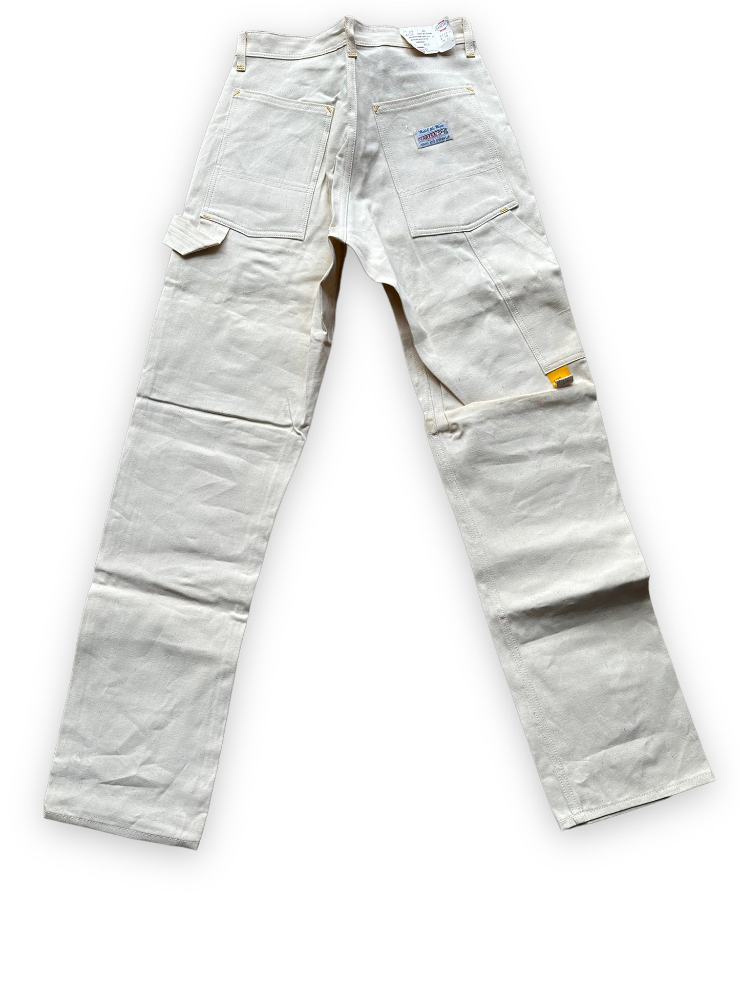 Rear View of NOS Vintage Carter's Ecru Painters Pants W29T | Vintage Workwear Seattle | Barn Owl Vintage Clothing