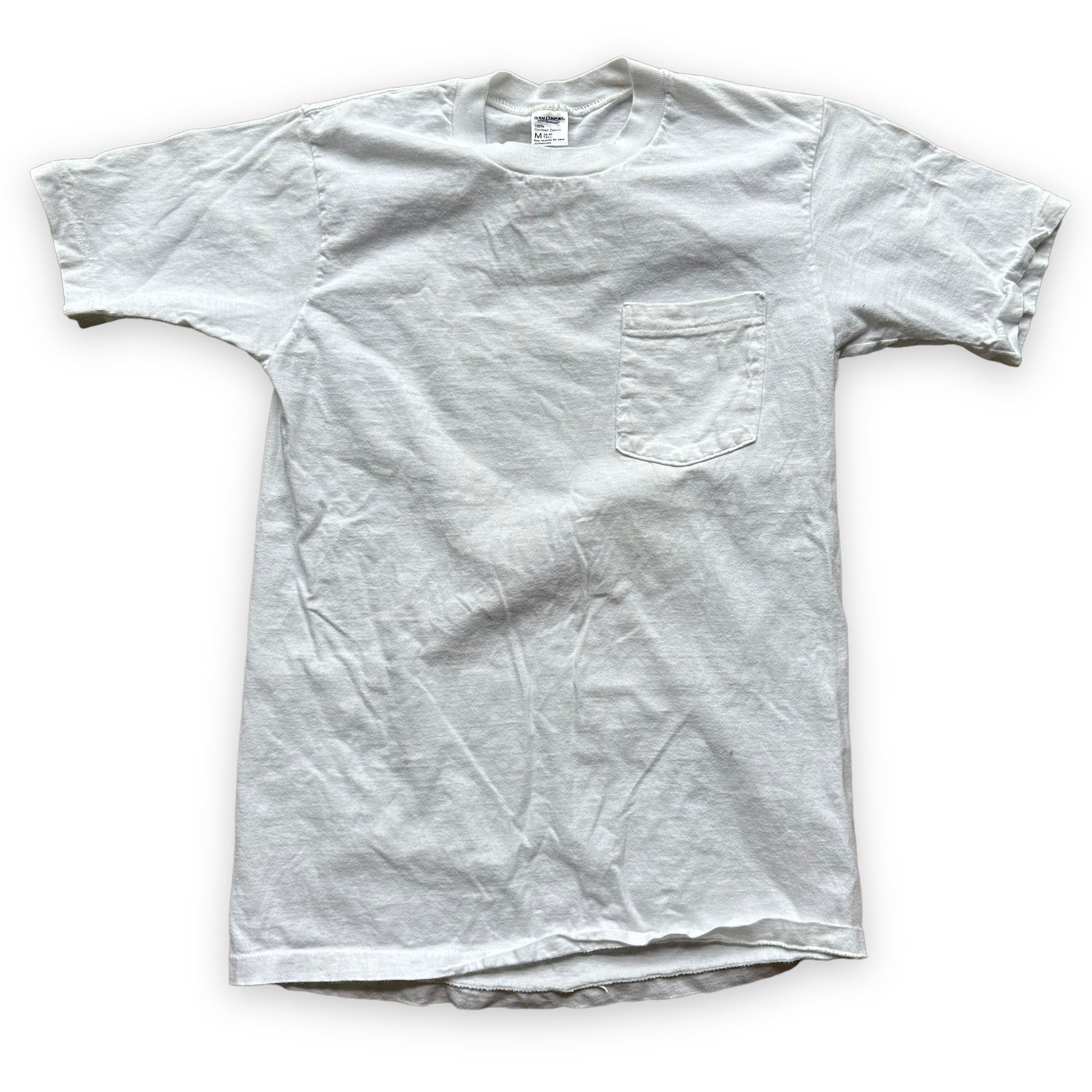 Front View of Vintage Royal Comfort Pocket Tee Shirt SZ M | Vintage Blank Tees Seattle | Vintage T-Shirts Seattle