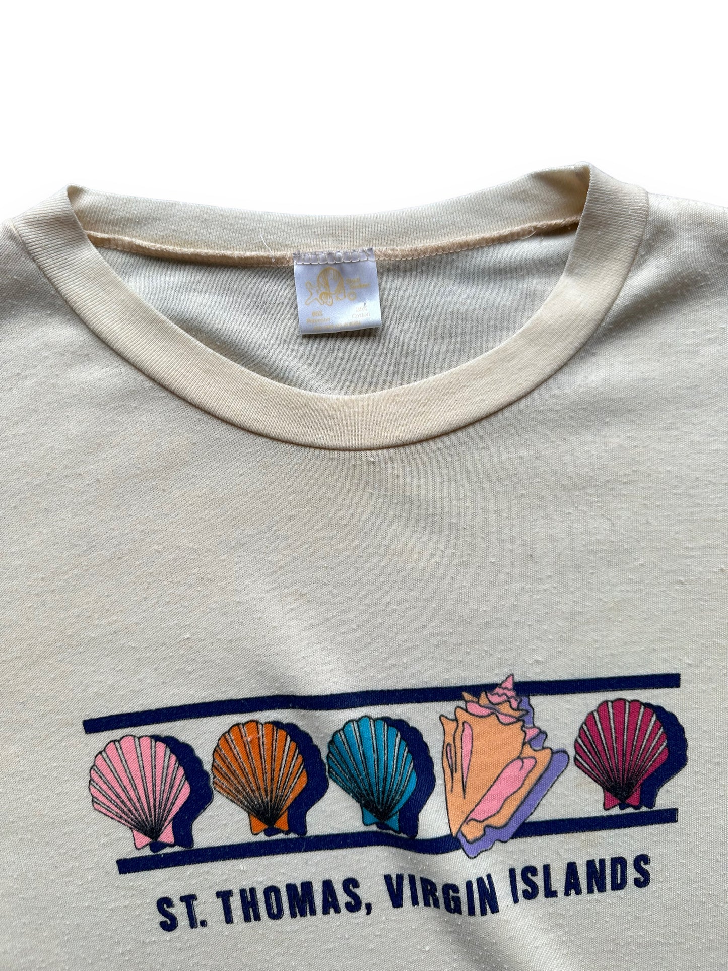 Tag detail shot of Vintage Virgin Islands Tee SZ S | Vintage T-Shirts Seattle | Barn Owl Vintage Tees Seattle