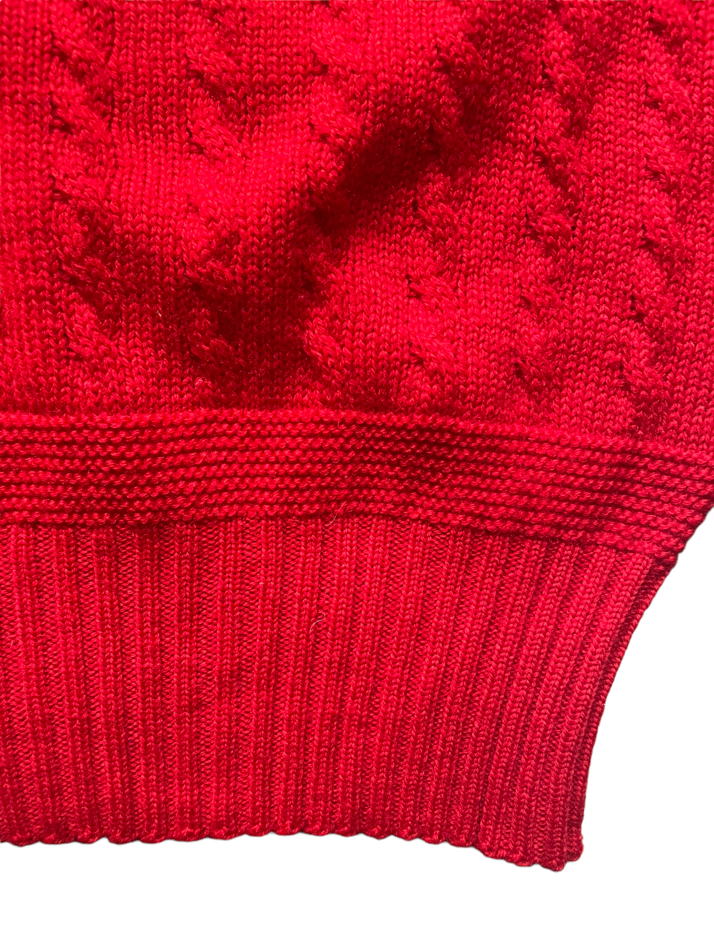Vintage 1950s Jantzen Cable Knit Wool Sweater | Barn Owl Seattle | Seattle Vintage Sweaters Close up of bottom pattern 