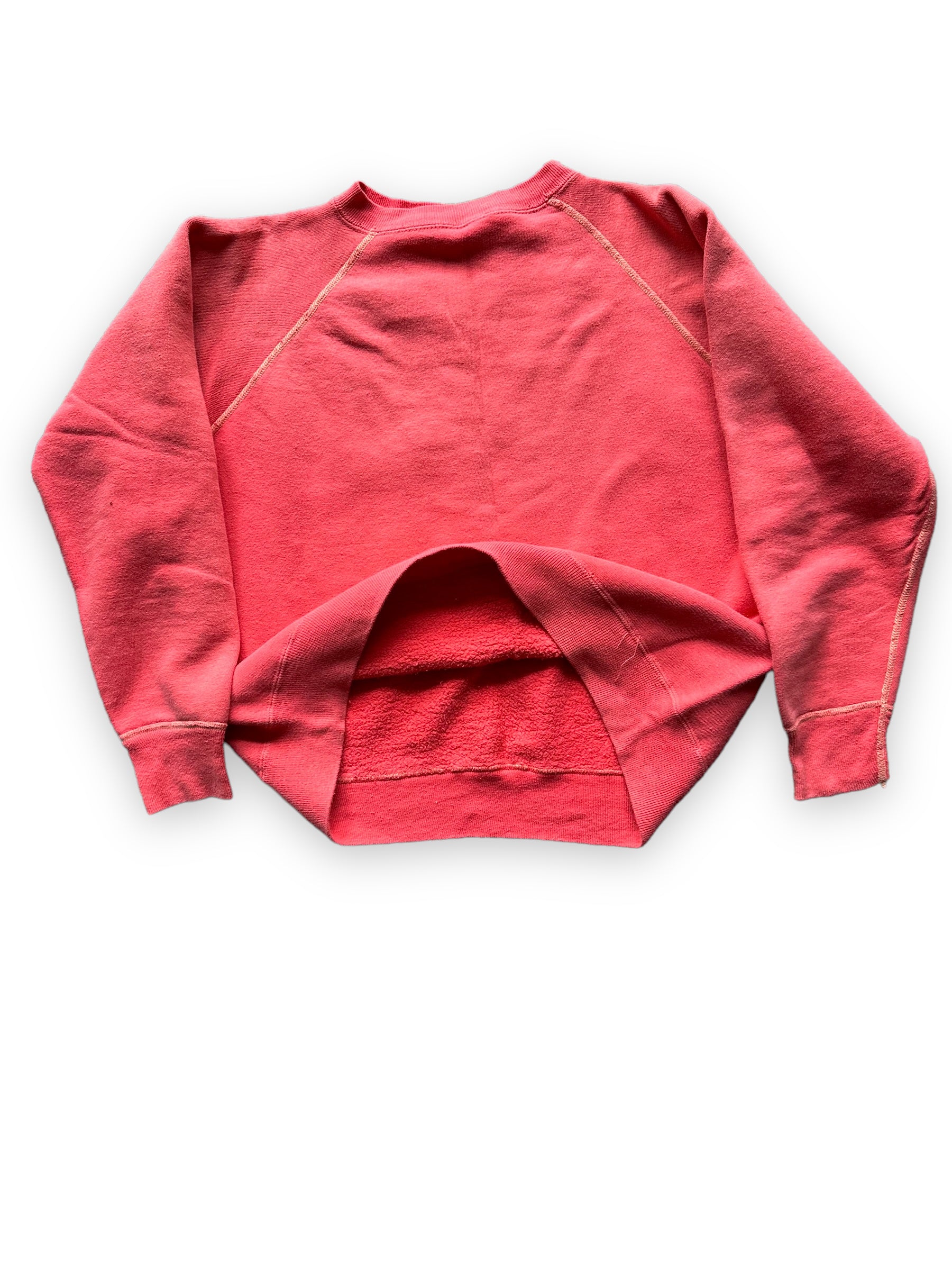 Inside View on Vintage Faded Red Crewneck Sweatshirt | Vintage Crewneck Sweatshirt Seattle | Barn Owl Vintage Clothing