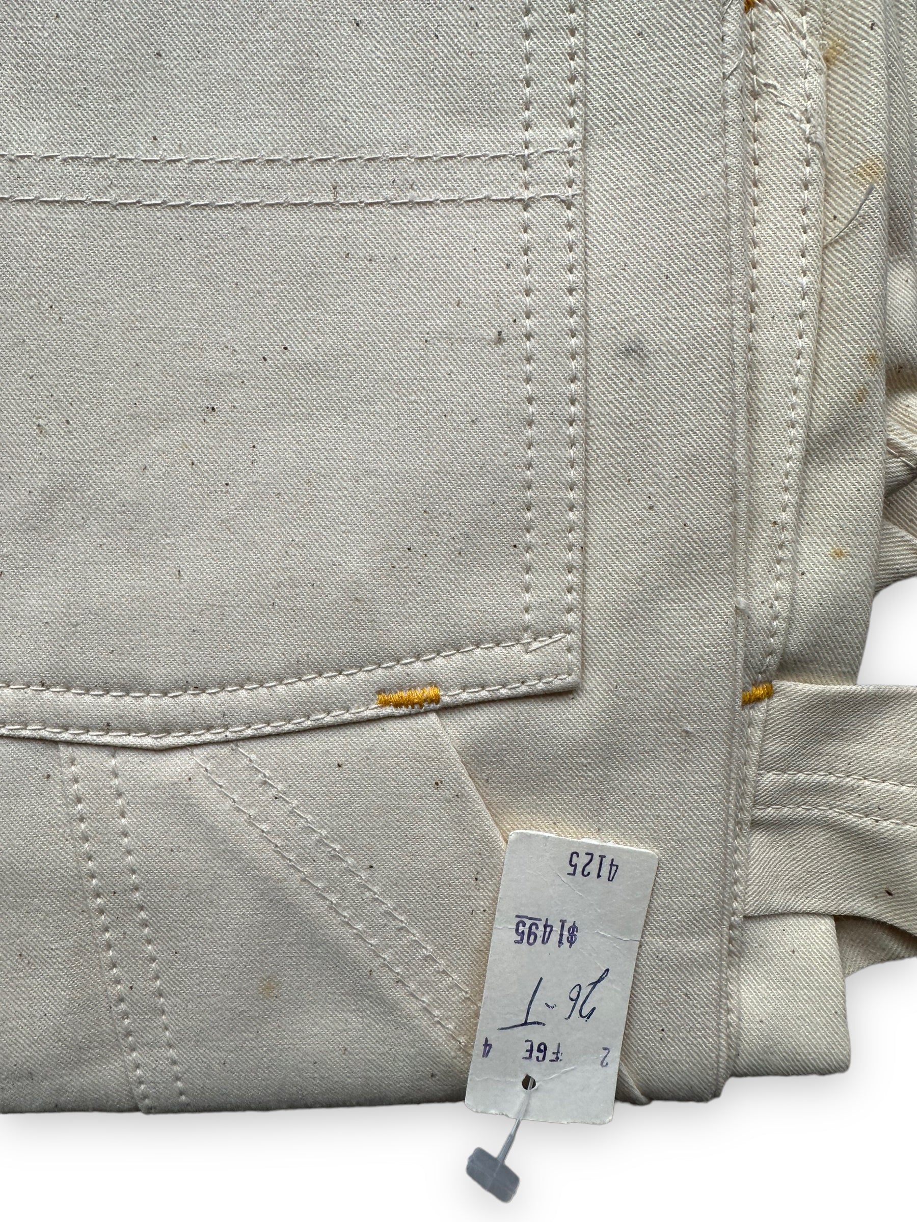 Original Sales Tag on NOS Vintage Carter's Ecru Painters Pants W26T | Vintage Workwear Seattle | Barn Owl Vintage Clothing