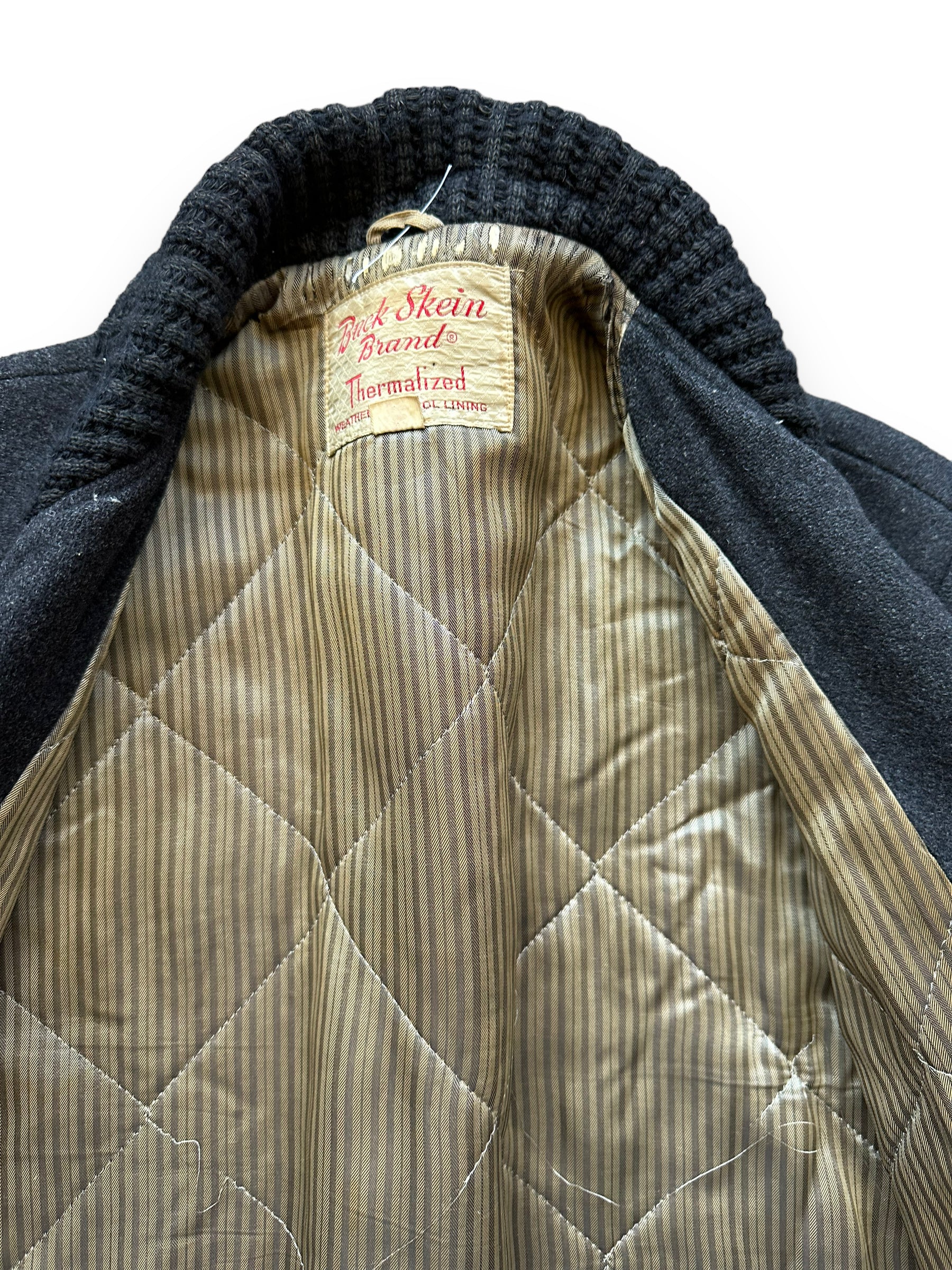 Tag View on Vintage Buck Skein Clicker Jacket SZ 42 |  Barn Owl Vintage Goods | Vintage Clicker Coat Seattle