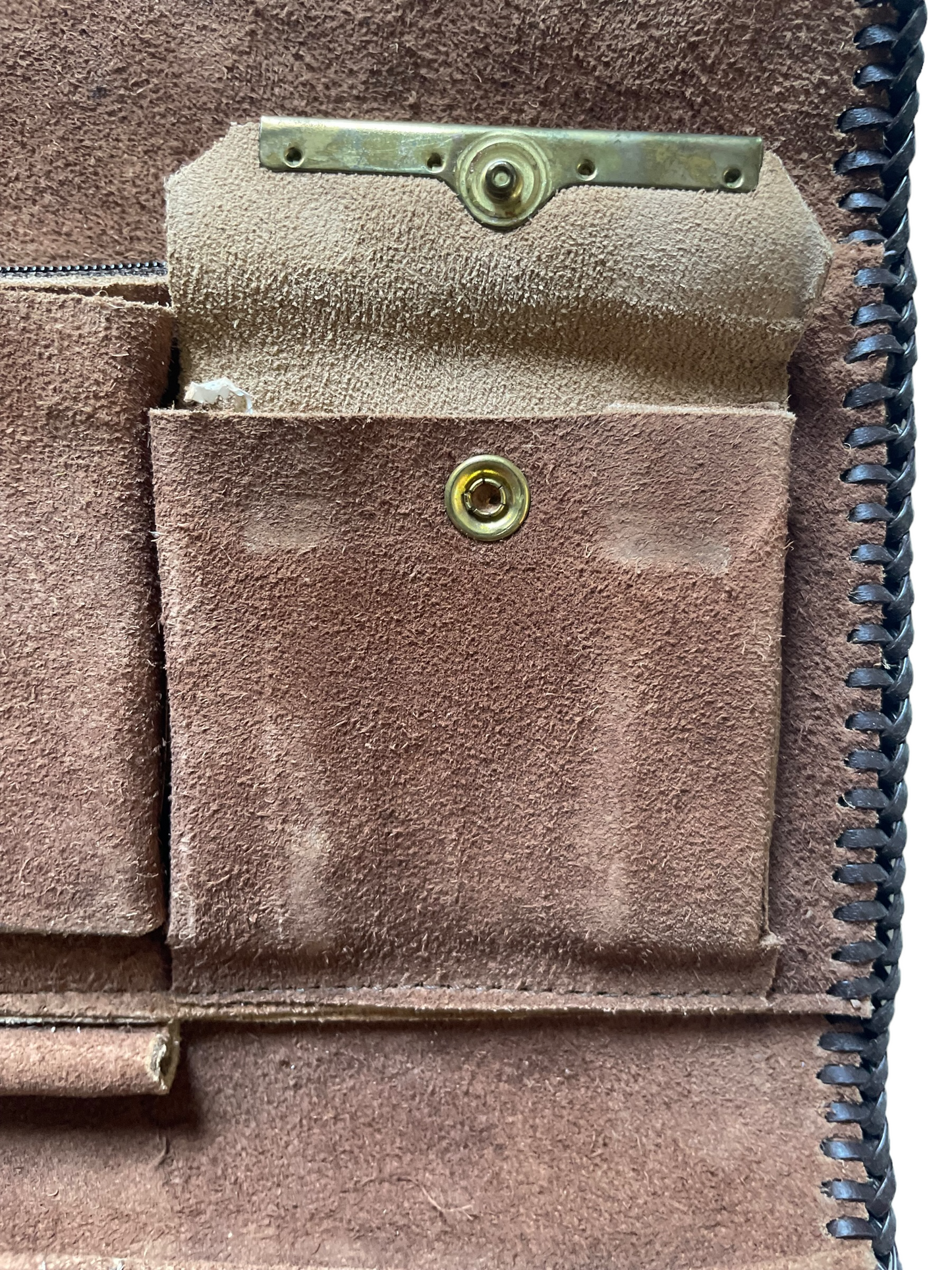Vintage Ostrich Leather Wallet change pocket view