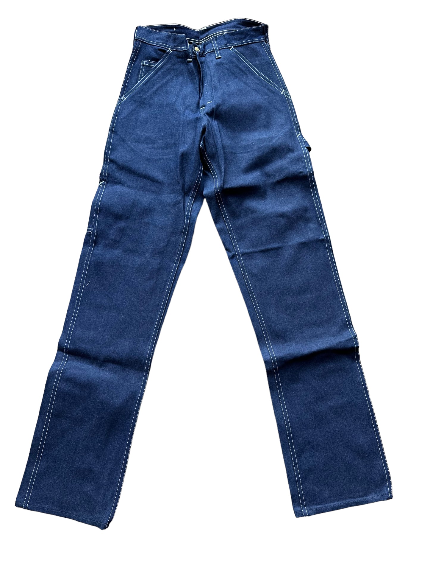 Front Full View of Deadstock Vintage Carter's Carpenter Jeans W27 L34 | Vintage Workwear Seattle | Barn Owl Vintage Clothing