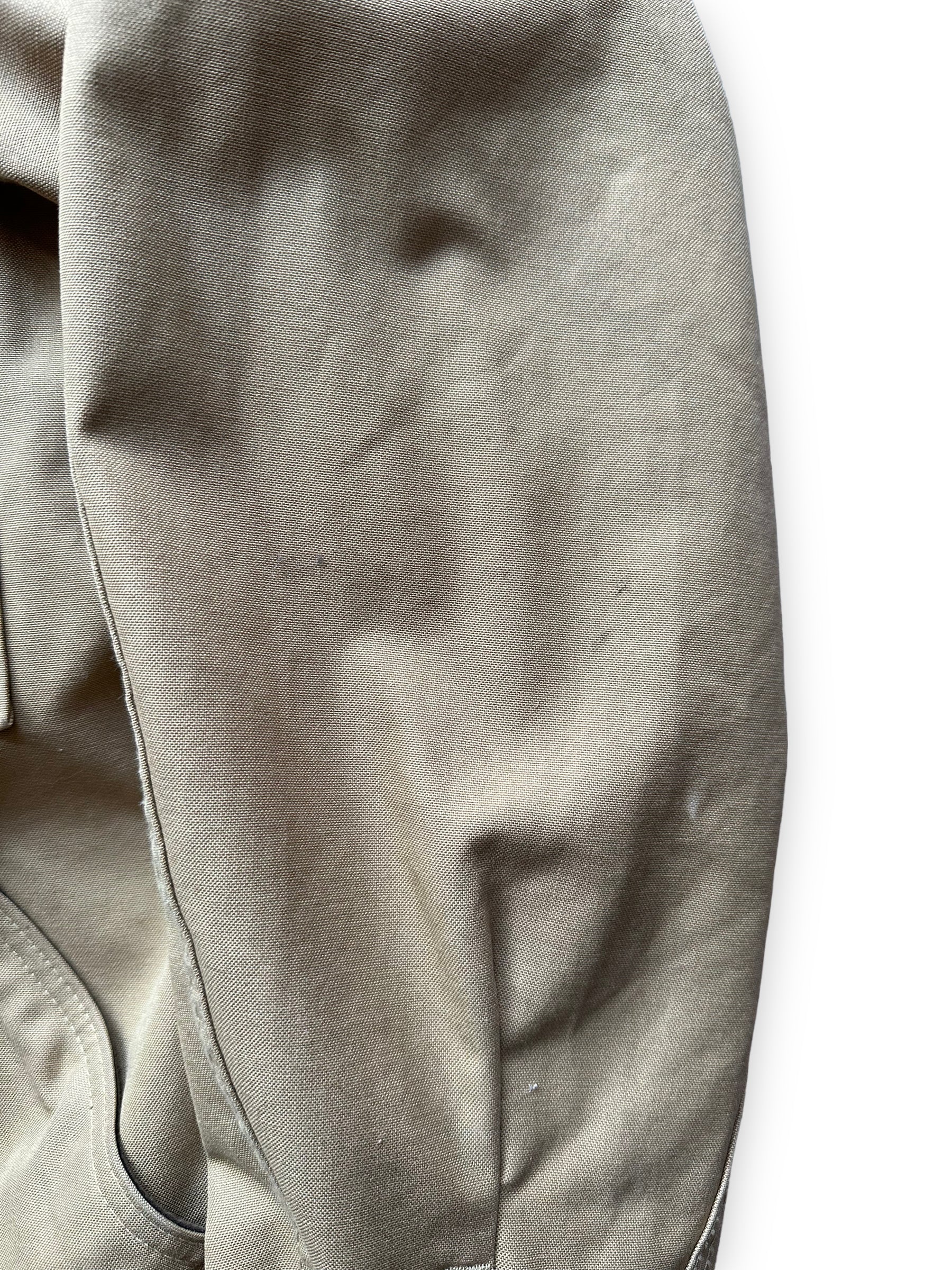Small Blemishes on Sleeve of Vintage Filson Dry Finish Unlined Timberline Jacket SZ XL | Vintage Filson Workwear Seattle