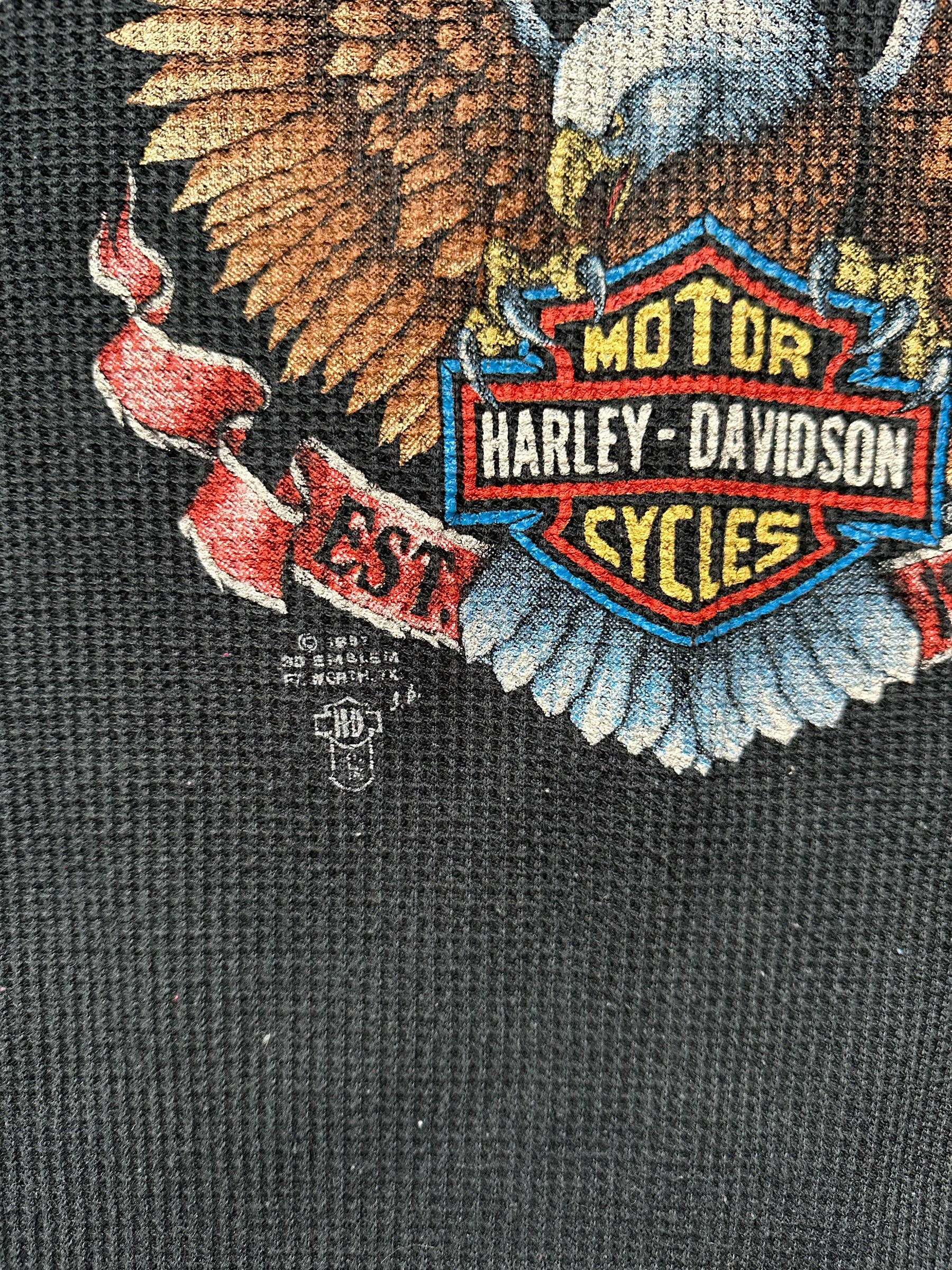 Vintage Harley Davidson 3D Emblem Thermal Long Sleeve SZ L | Vintage Harley  Tee | Barn Owl Vintage Seattle