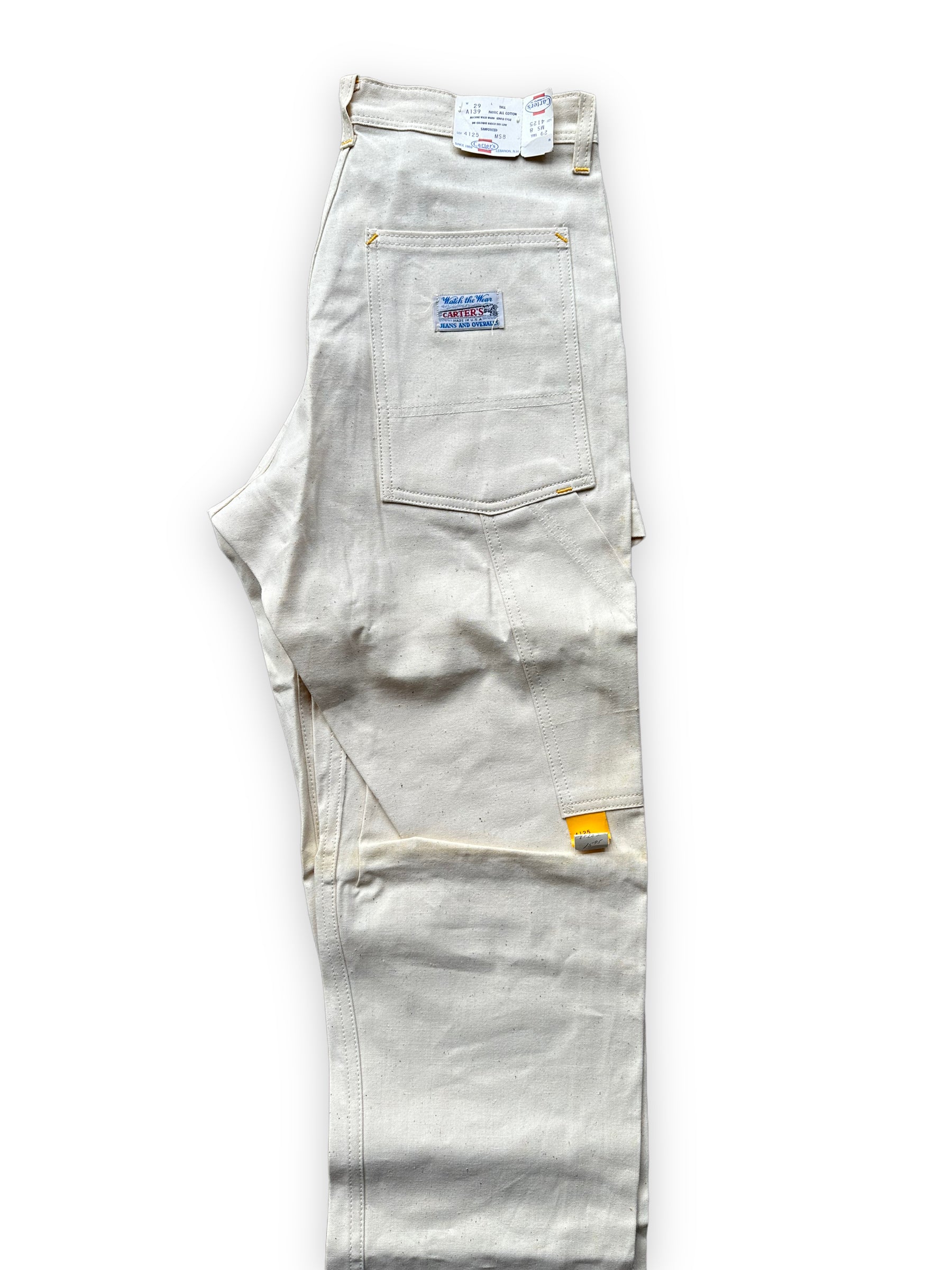 NOS Vintage Carter's Ecru Painters Pants W29T | Vintage Workwear Seattle |  Barn Owl Vintage Clothing
