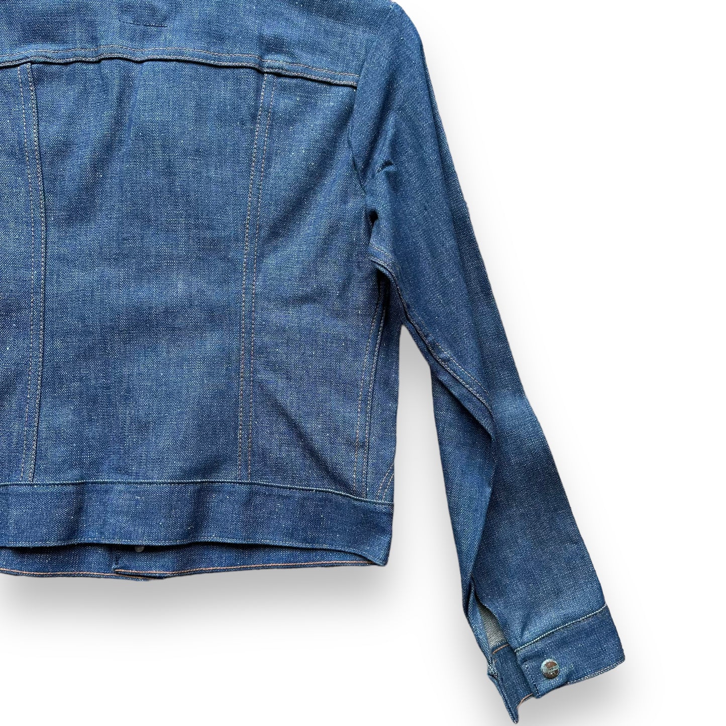 Right Rear View of Vintage Deadstock Maverick Denim Jacket SZ 16 | Vintage Denim Workwear Seattle | Seattle Vintage Denim Jackets
