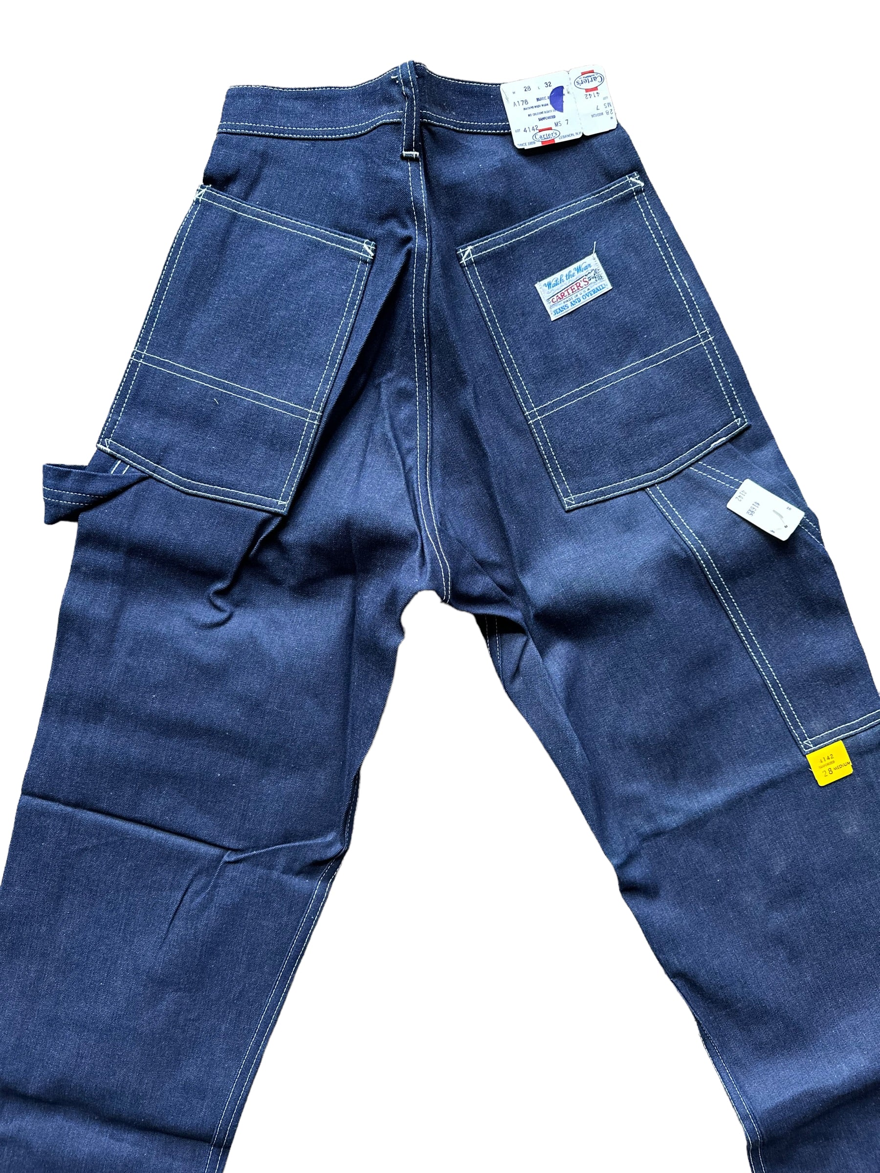 Upper Rear View on NOS Vintage Carter's Carpenter Jeans W28 L32 | Barn Owl Vintage Workwear Seattle