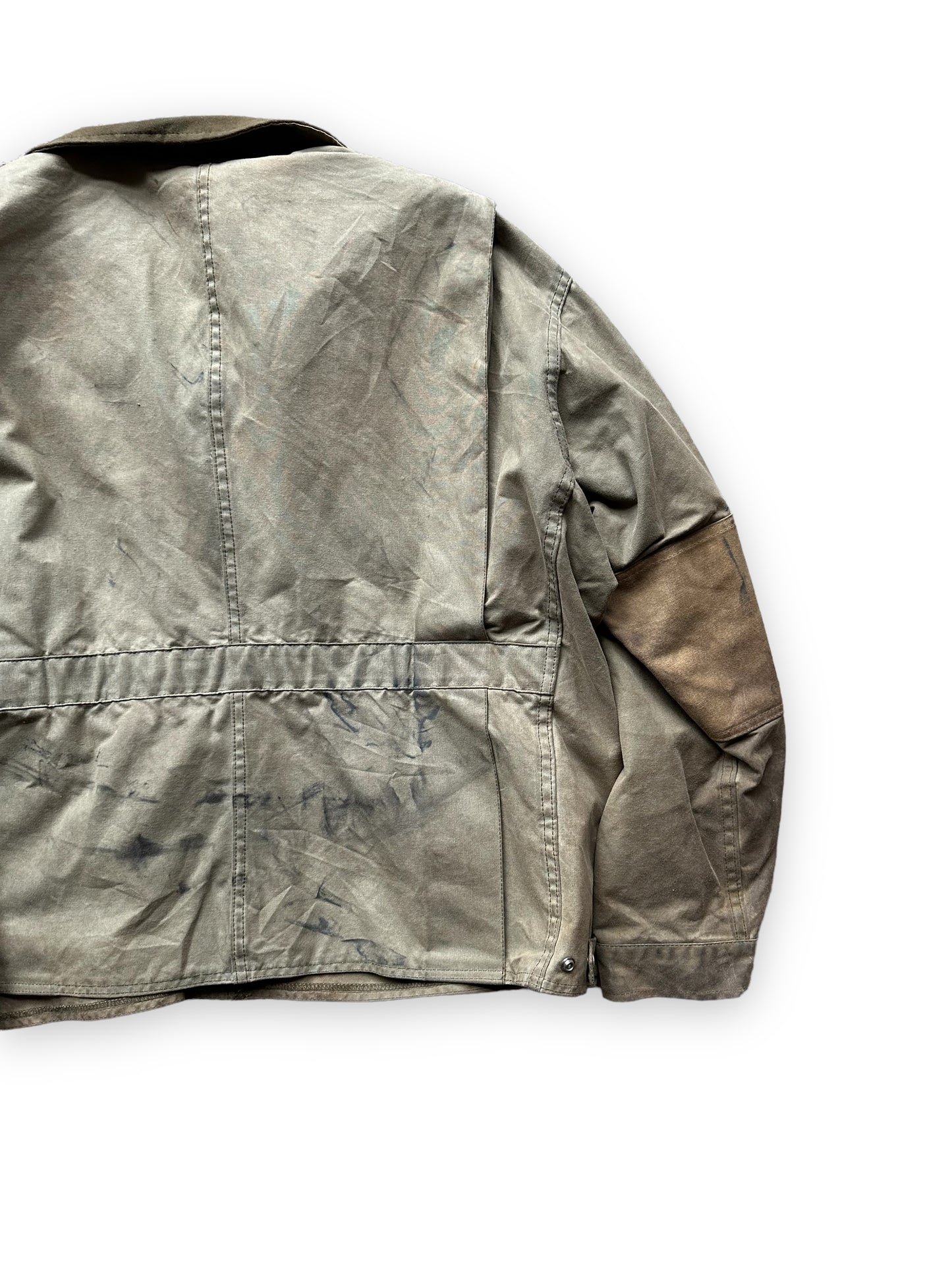 Right Rear View of Filson Tin Cloth Shooting Jacket Style 420 SZ XXL |  Barn Owl Vintage Goods | Vintage Workwear Seattle