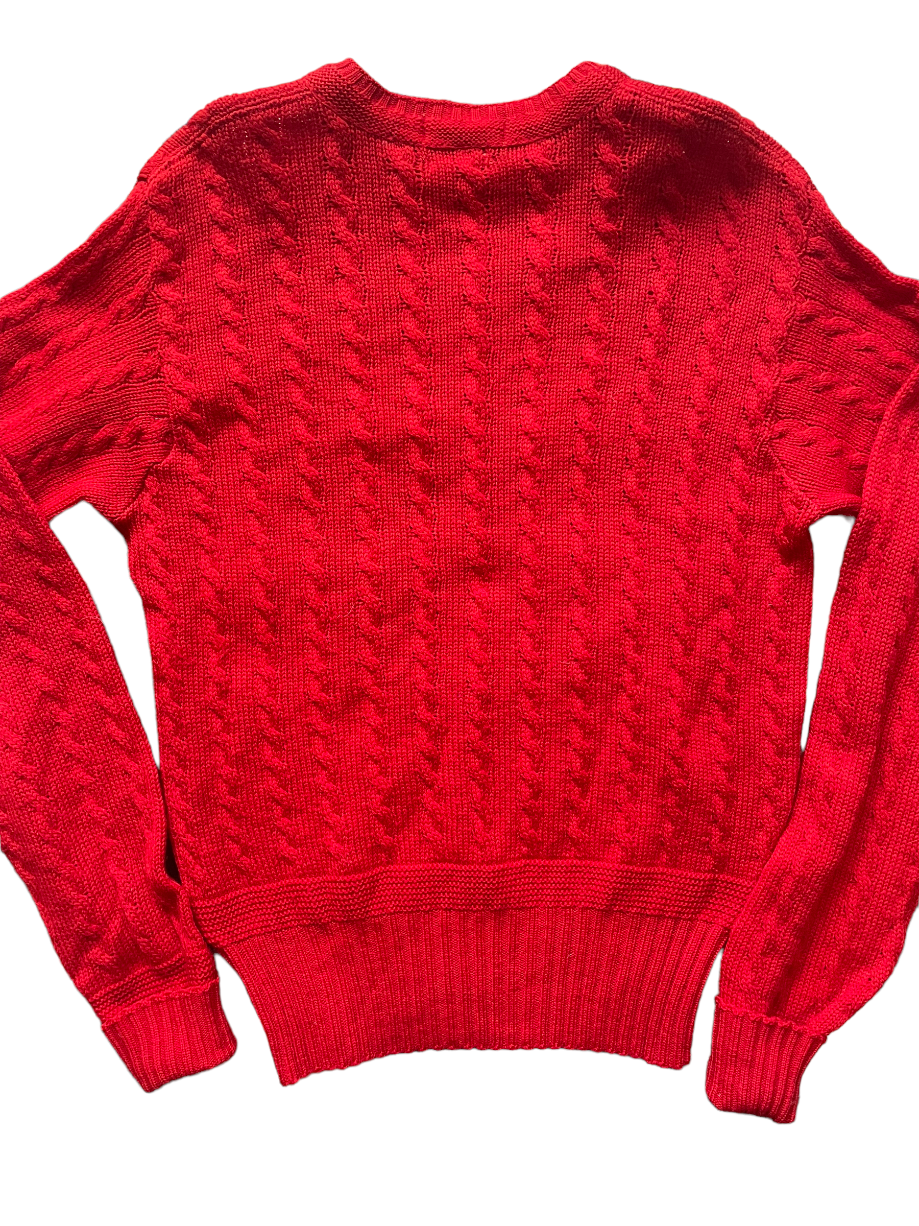 Vintage 1950s Jantzen Cable Knit Wool Sweater | Barn Owl Seattle | Seattle Vintage Sweaters Full back veiw.
