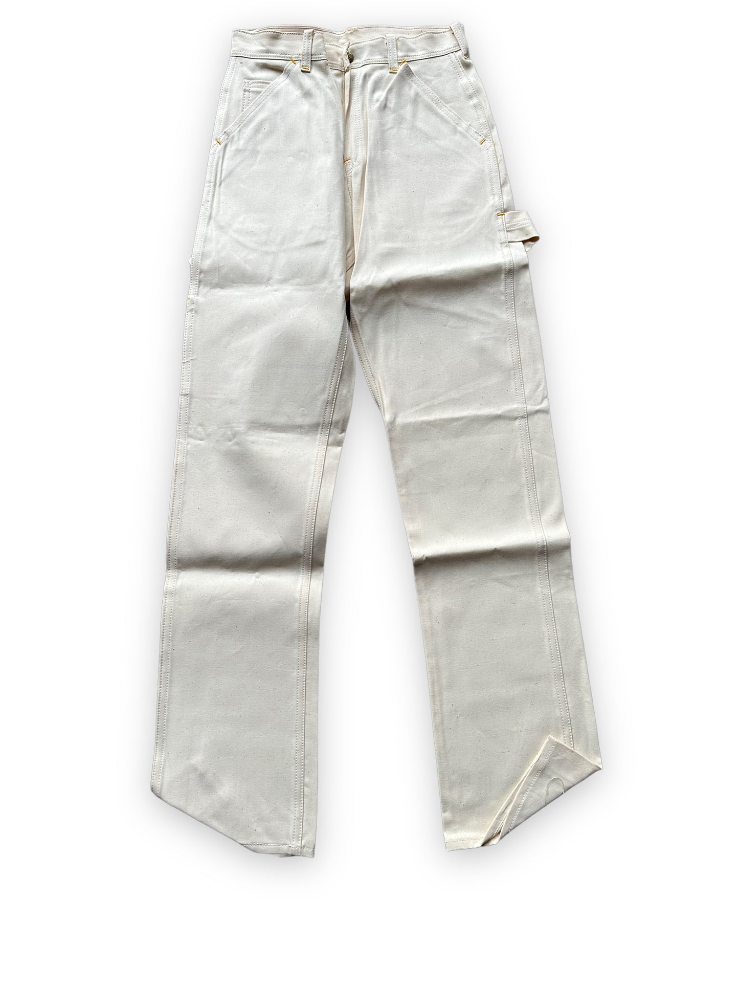 Front View of NOS Vintage Carter's Ecru Painters Pants W26T | Vintage Workwear Seattle | Barn Owl Vintage Clothing