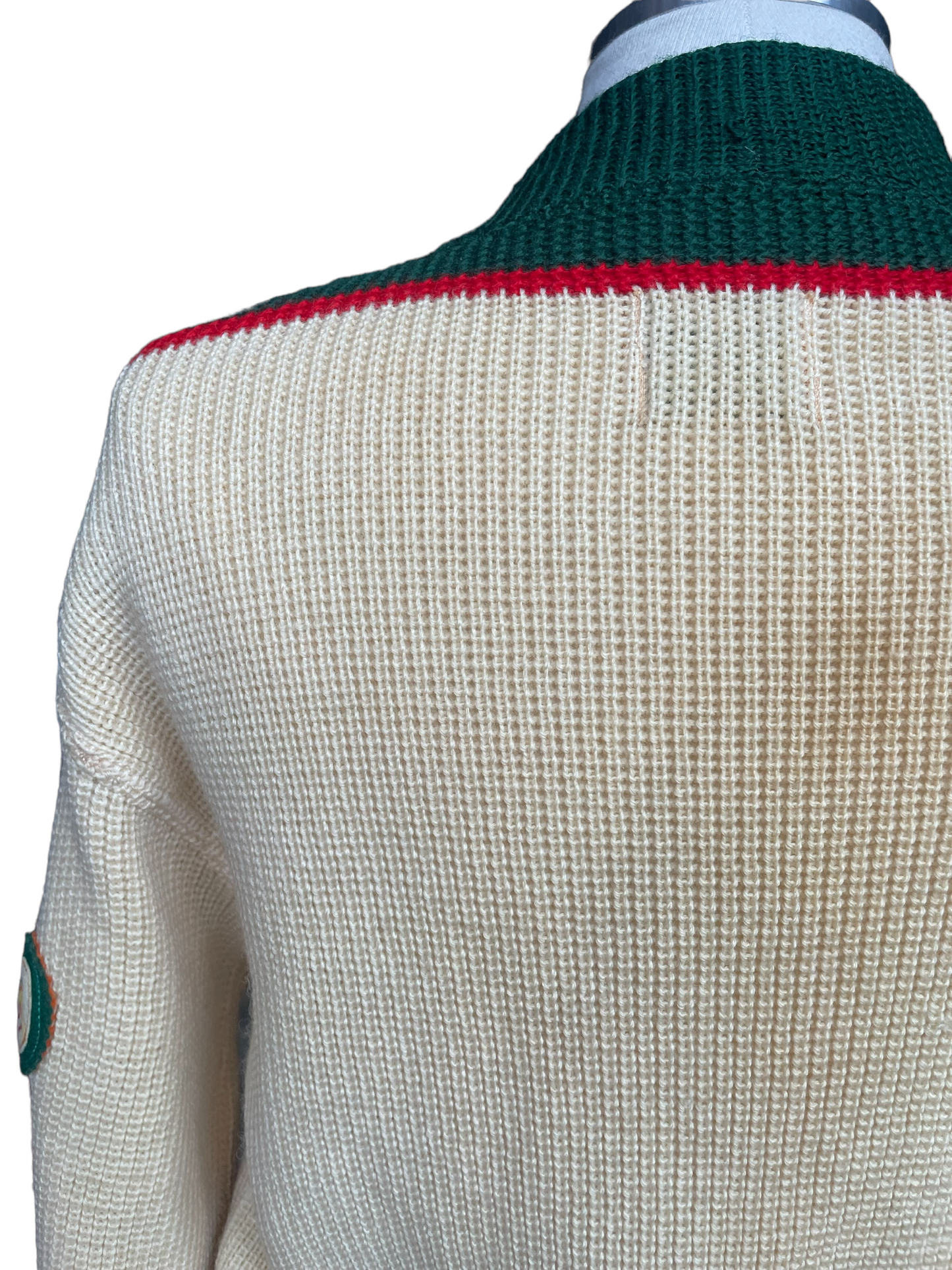 Rear Left Shoulder View on Vintage 1950 Cloverdale Knitting Mills Sweater SZ M | Barn Owl Vintage | Seattle True Vintage Sweaters