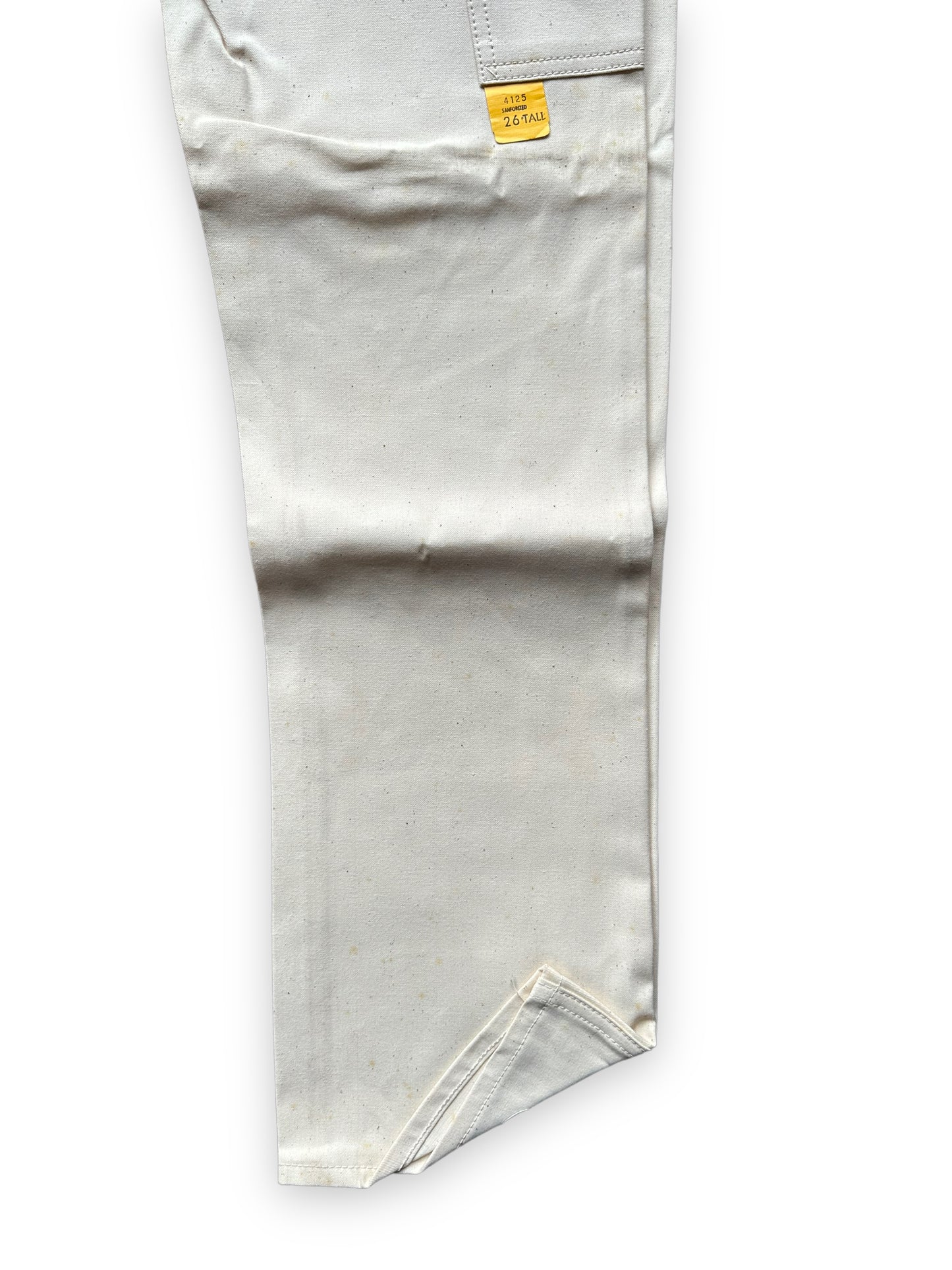 Lower Rear Folded View of NOS Vintage Carter's Ecru Painters Pants W26T | Vintage Workwear Seattle | Barn Owl Vintage Clothing