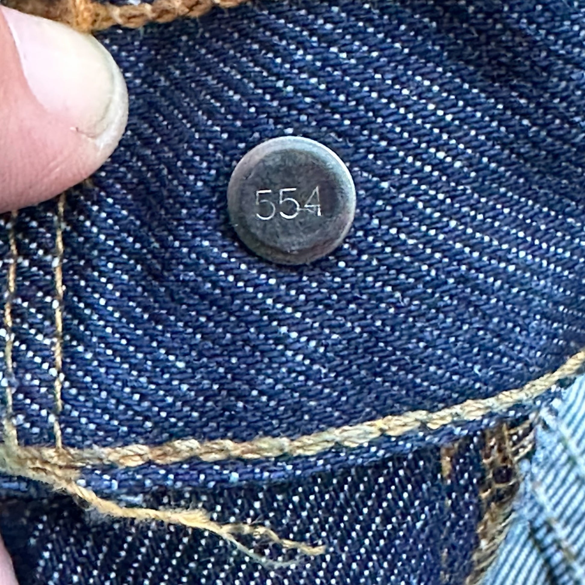 Button Code on Vintage NOS Made in the USA Boot Cut Levis 517 W32 L34 | Vintage Deadstock Denim Seattle | Barn Owl Vintage Workwear