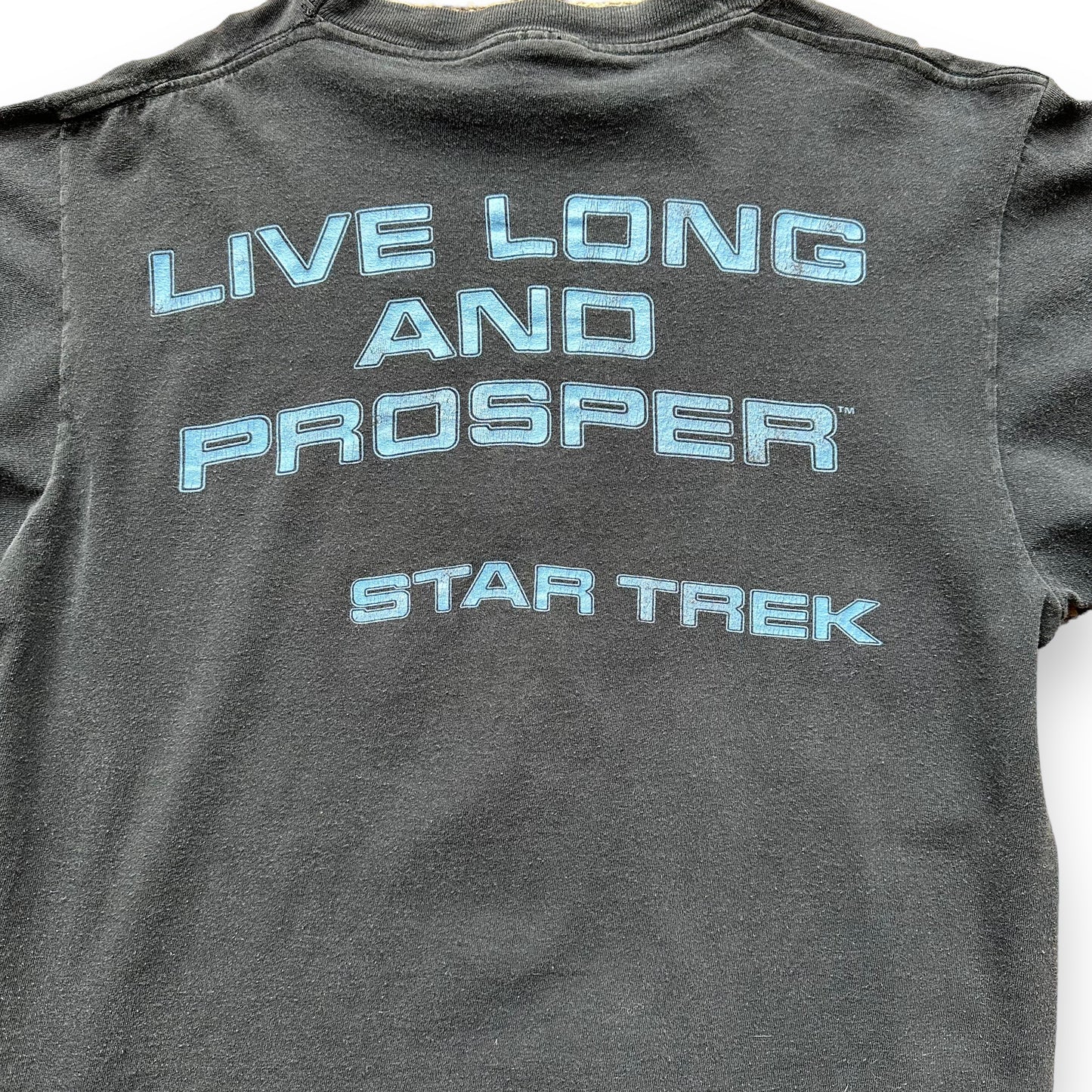 Rear Detail On Vintage 1990's Star Trek Spock Tee SZ L | Vintage Single Stitch Star Trek T-Shirts Seattle | Barn Owl Vintage Tees Seattle