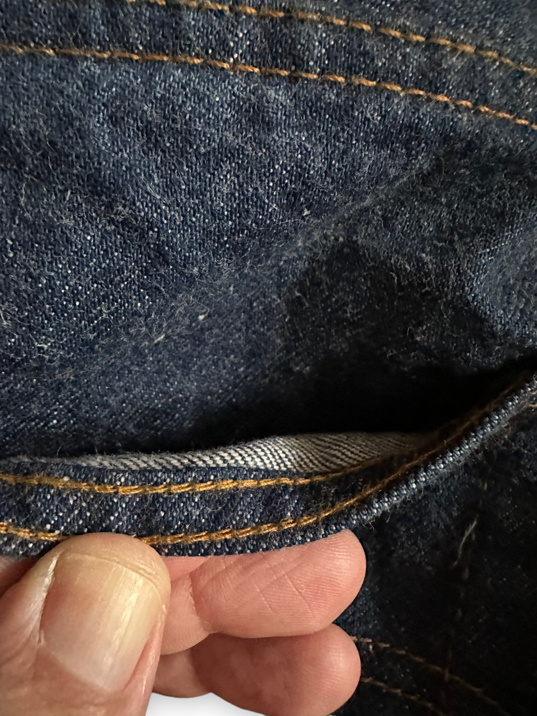 Double Stitch Back Pocket on Vintage Double Stitch Levis 501 Redlines W28 L29 | Vintage Redlines Seattle | Barn Owl Vintage Workwear