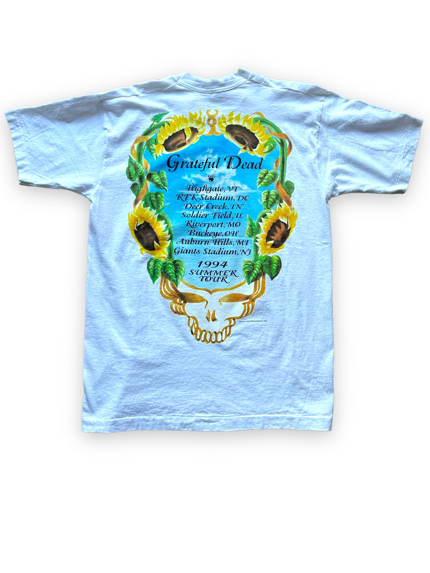 Rear View of Vintage Single Stitch Grateful Dead 1994 Summer Tour Tee Sz L |  Vintage Grateful Dead Tee Seattle | Barn Owl Vintage