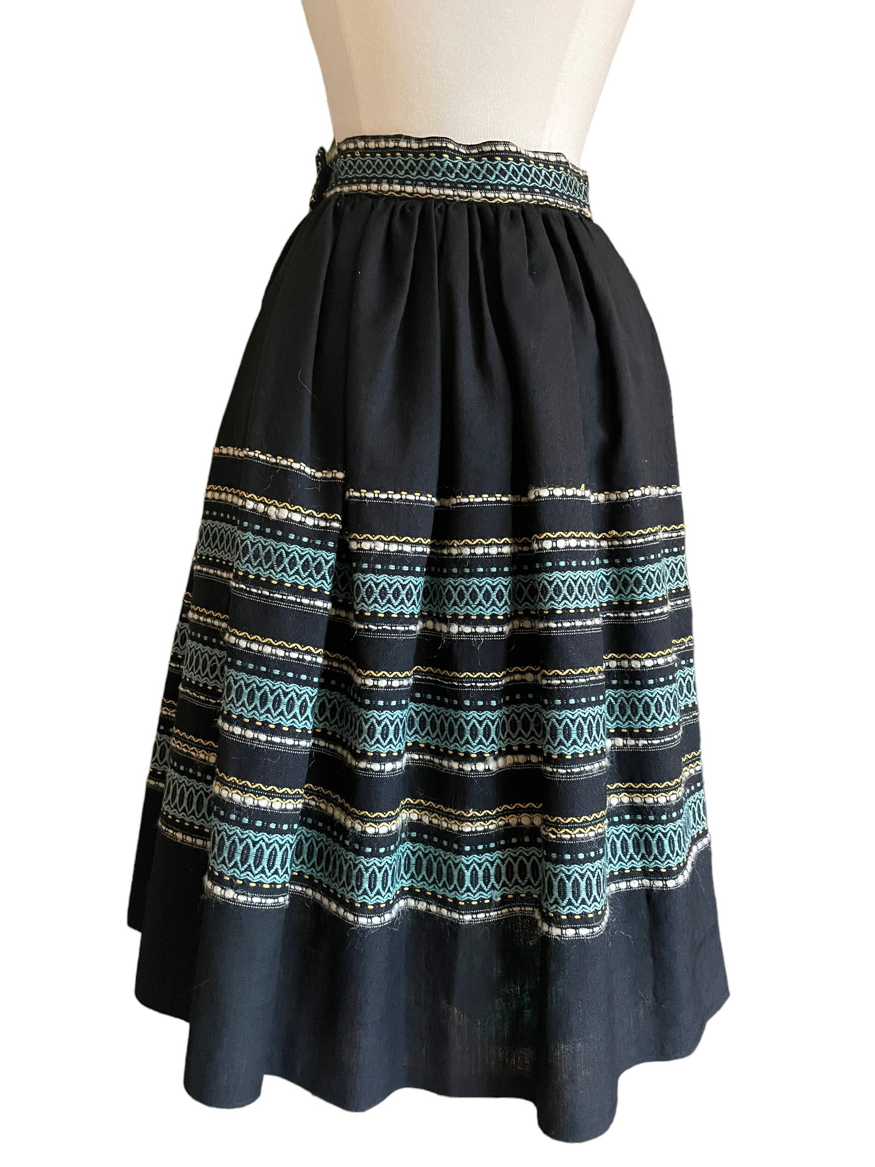 Back view view Vintage 1950s Embroidered Guatemalan Skirt | Barn Owl Seattle | Vintage Guatemalan Skirts
