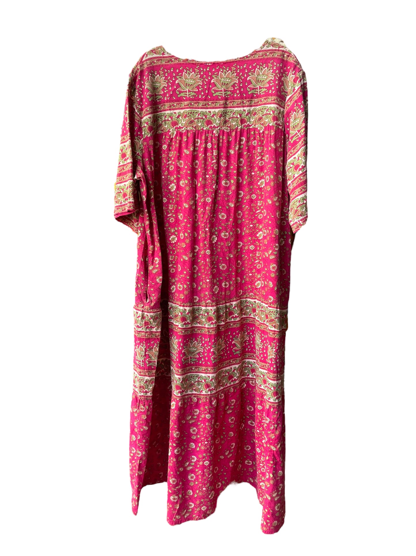 Full back view Vintage 1970s Indian Cotton Dress Sz XL