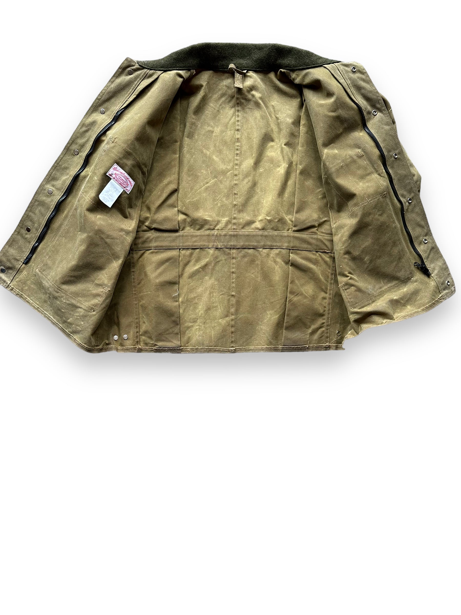 Inner View of Filson Tin Cloth Jacket SZ XL |  Barn Owl Vintage Goods | Filson Workwear Seattle