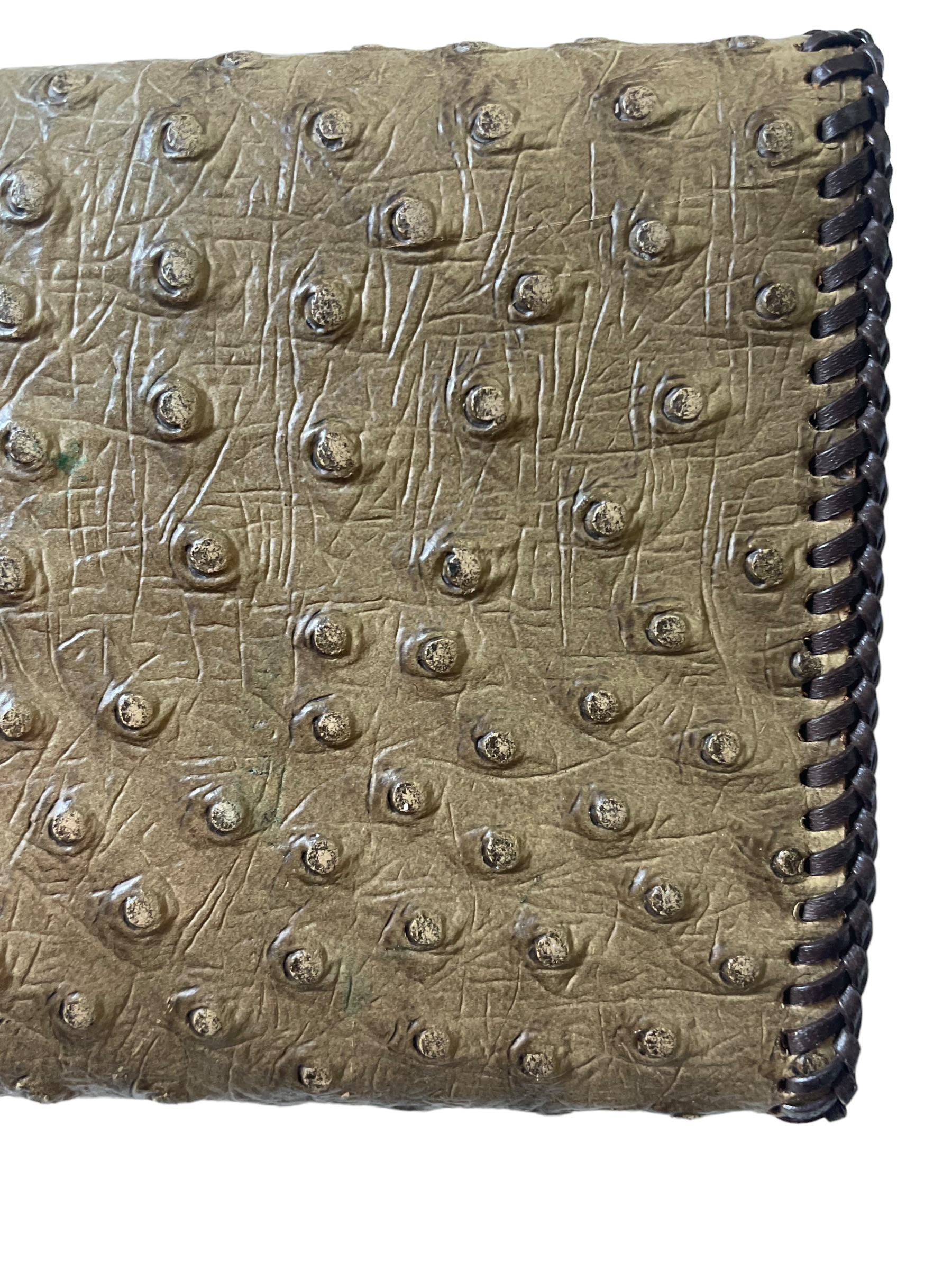 Vintage Ostrich Leather Wallet back side view