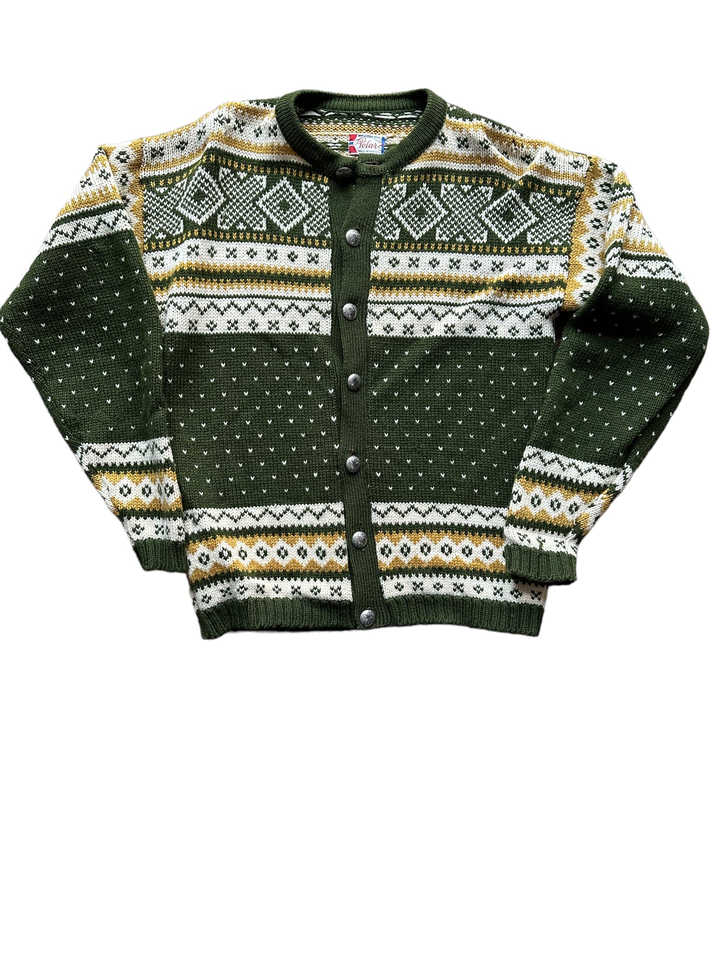 Front View of Vintage Polar Brand Norwegian Wool Sweater SZ M |  Vintage Norwegian Sweaters Seattle | Barn Owl Vintage Seattle