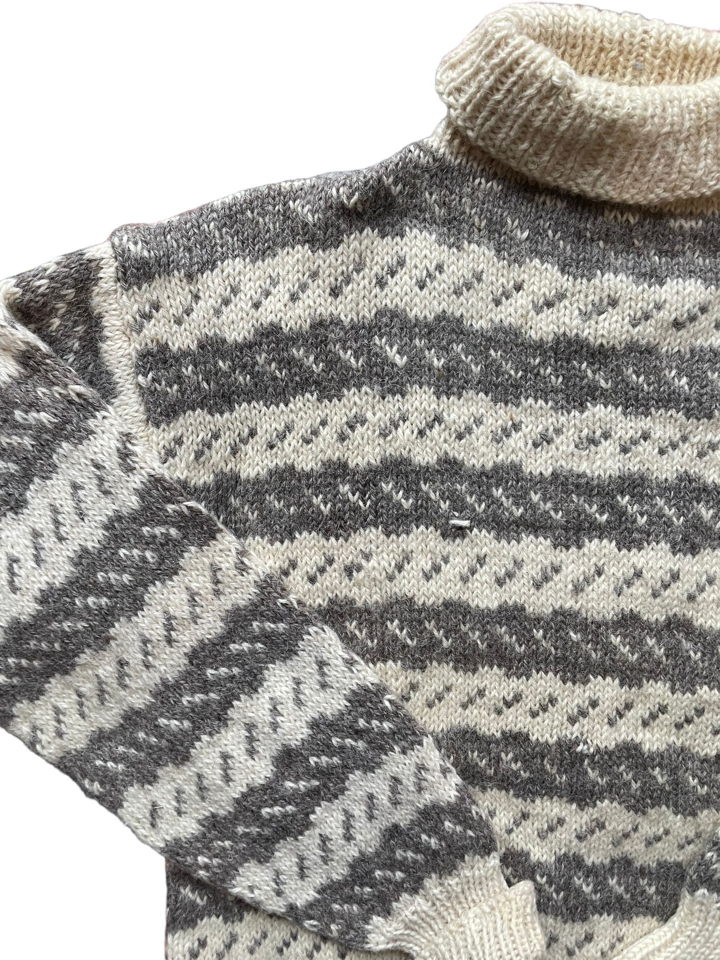 Vintage Wool Sweater Made in Denmark |  Barn Owl Seattle | Seattle Vintage Sweaters Left back shoulder view.