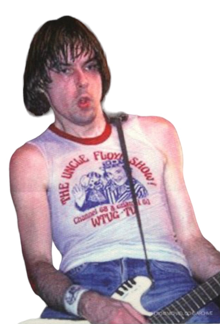 Johnny Ramone Wearing A Vintage Uncle Floyd Tee