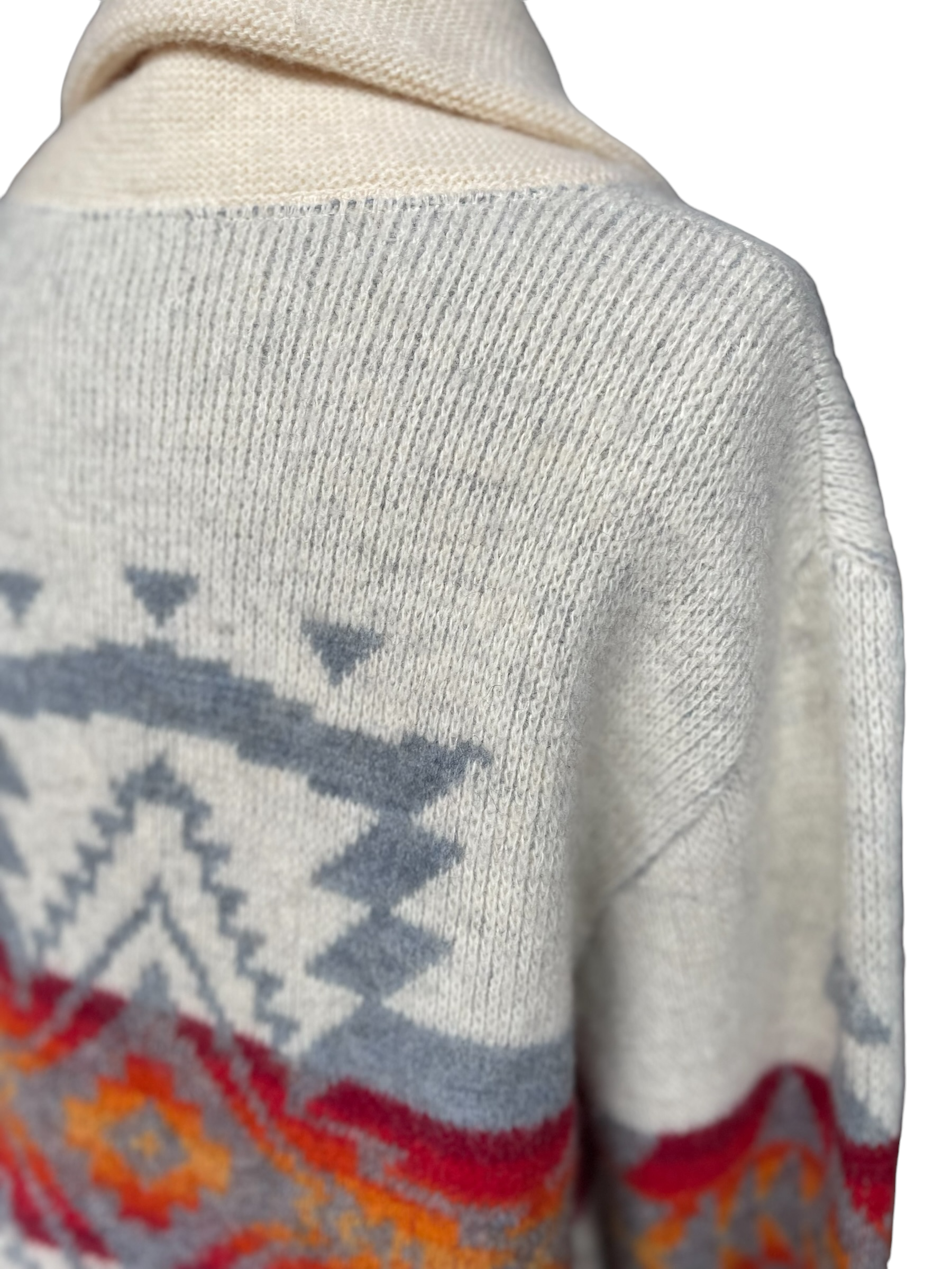 Vintage Pendleton Western Wear Cardigan Sweater | Barn Owl Vintage | Seattle Vintage Sweaters Right side back shoulder view.
