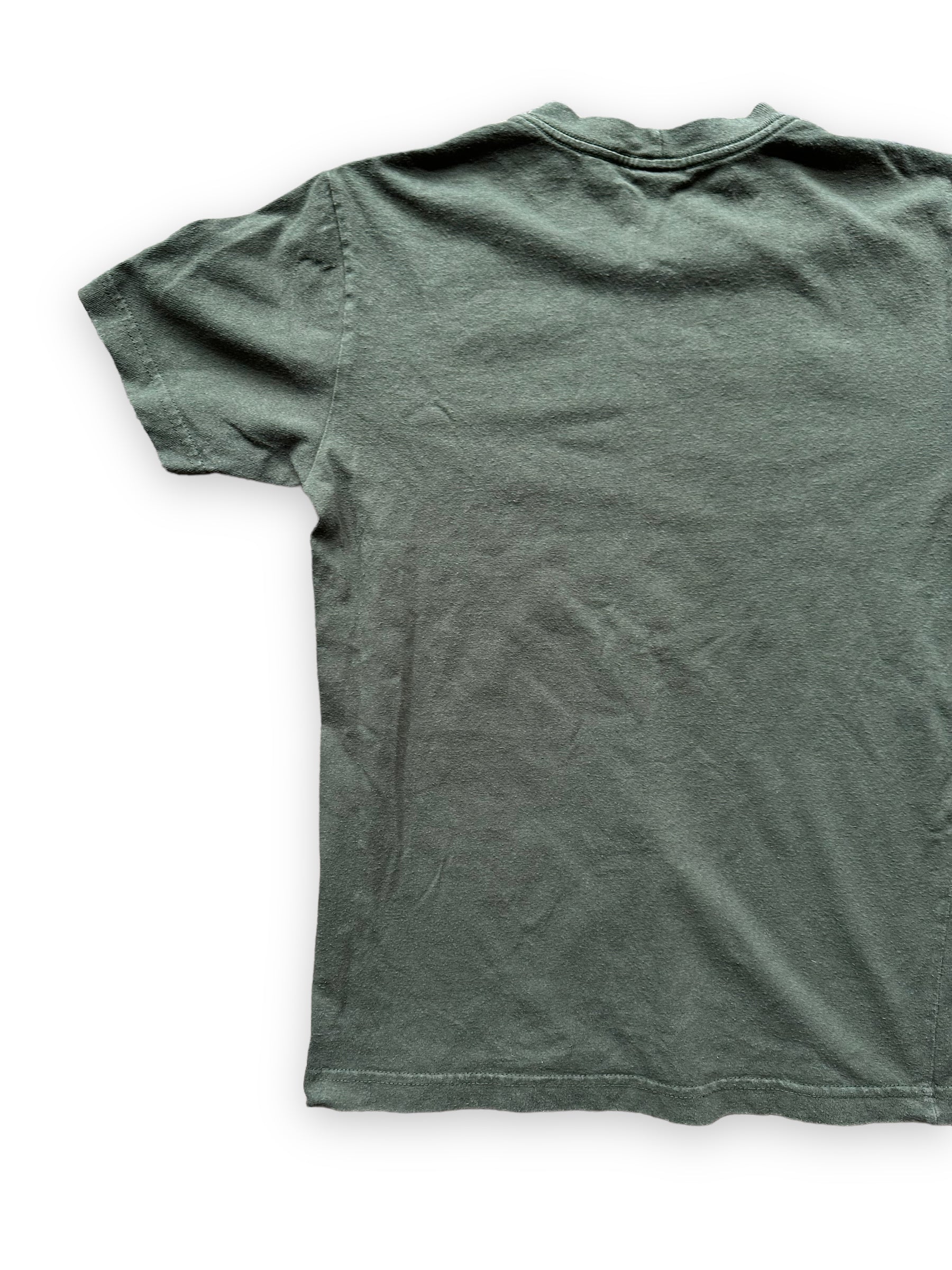 Left Rear View of Olive Green Filson Cotton Tee SZ XS  |  Barn Owl Vintage Goods | Filson Graphic Tees Seattle