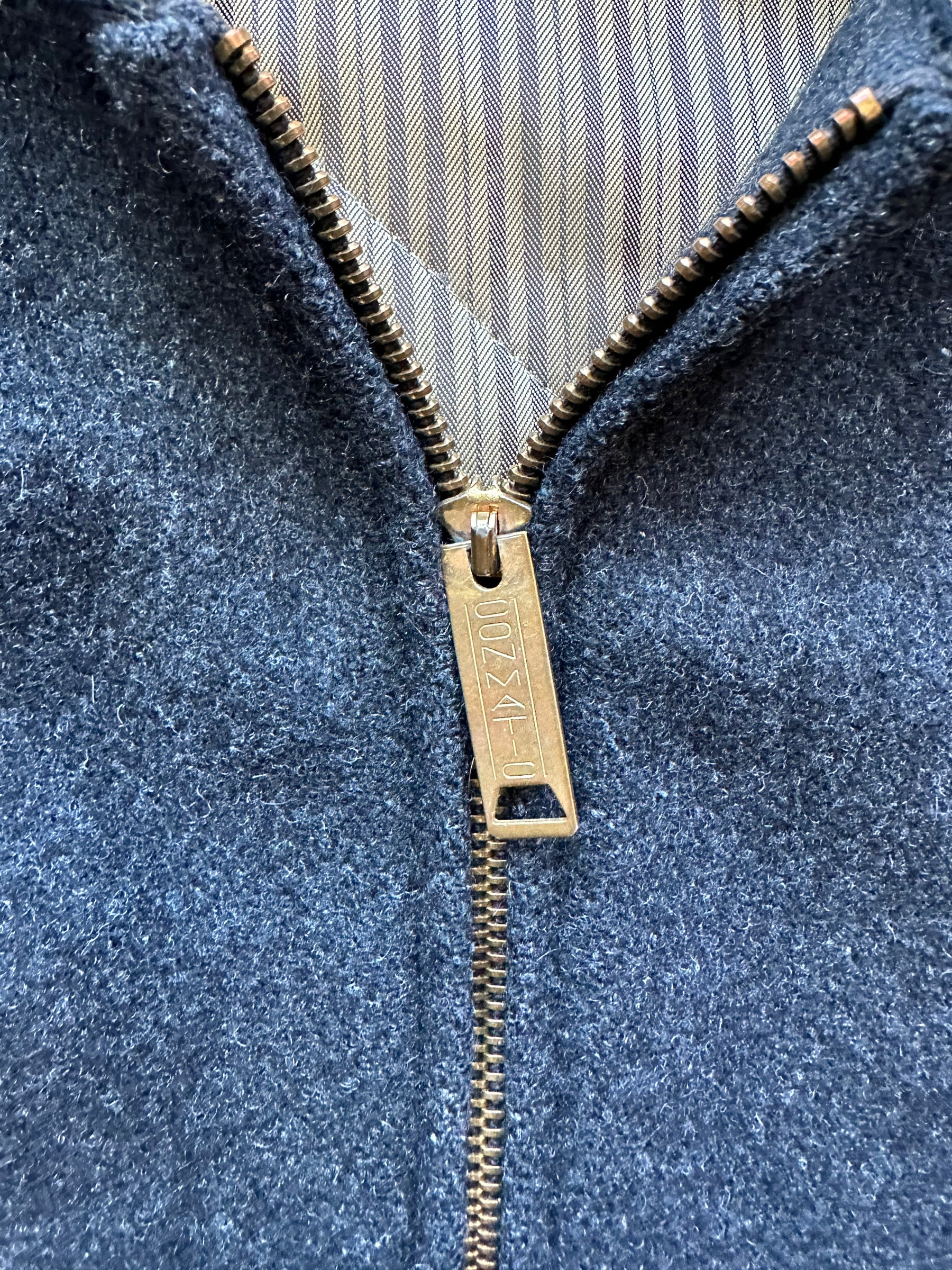 Conmar Zipper on Vintage Buck Skein Clicker Jacket SZ 42 |  Barn Owl Vintage Goods | Vintage Clicker Coat Seattle