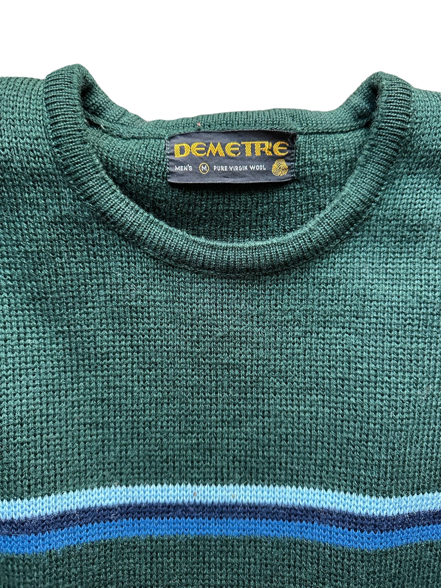 Tag View of Vintage Demetre Wool Ski Sweater SZ M |  Vintage Sweaters Seattle | Barn Owl Vintage Seattle