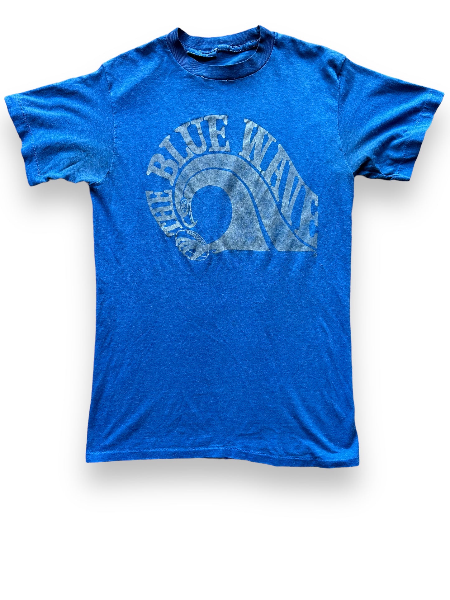 Front View of Vintage Seahawks Blue Wave Tee SZ S | Vintage Seahawks T-Shirts Seattle | Barn Owl Vintage Tees Seattle