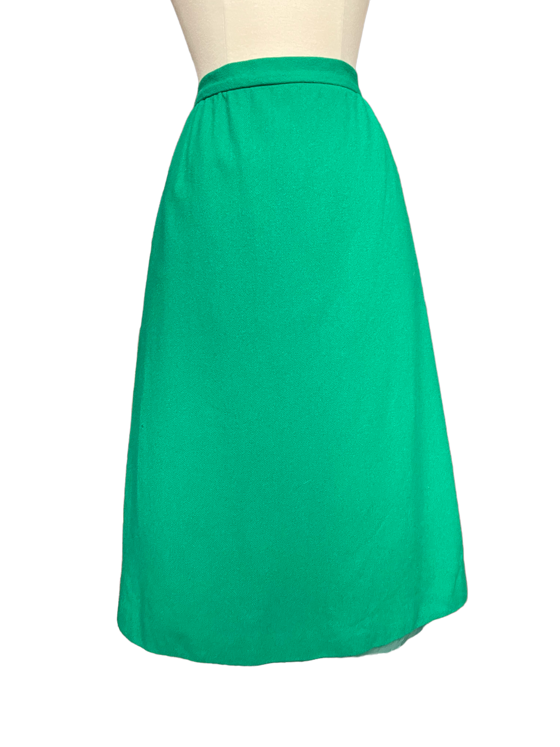 Full front view of Vintage 1960s Green Wool Pencil Skirt | Barn Owl Vintage | Seattle Vintage Skirts