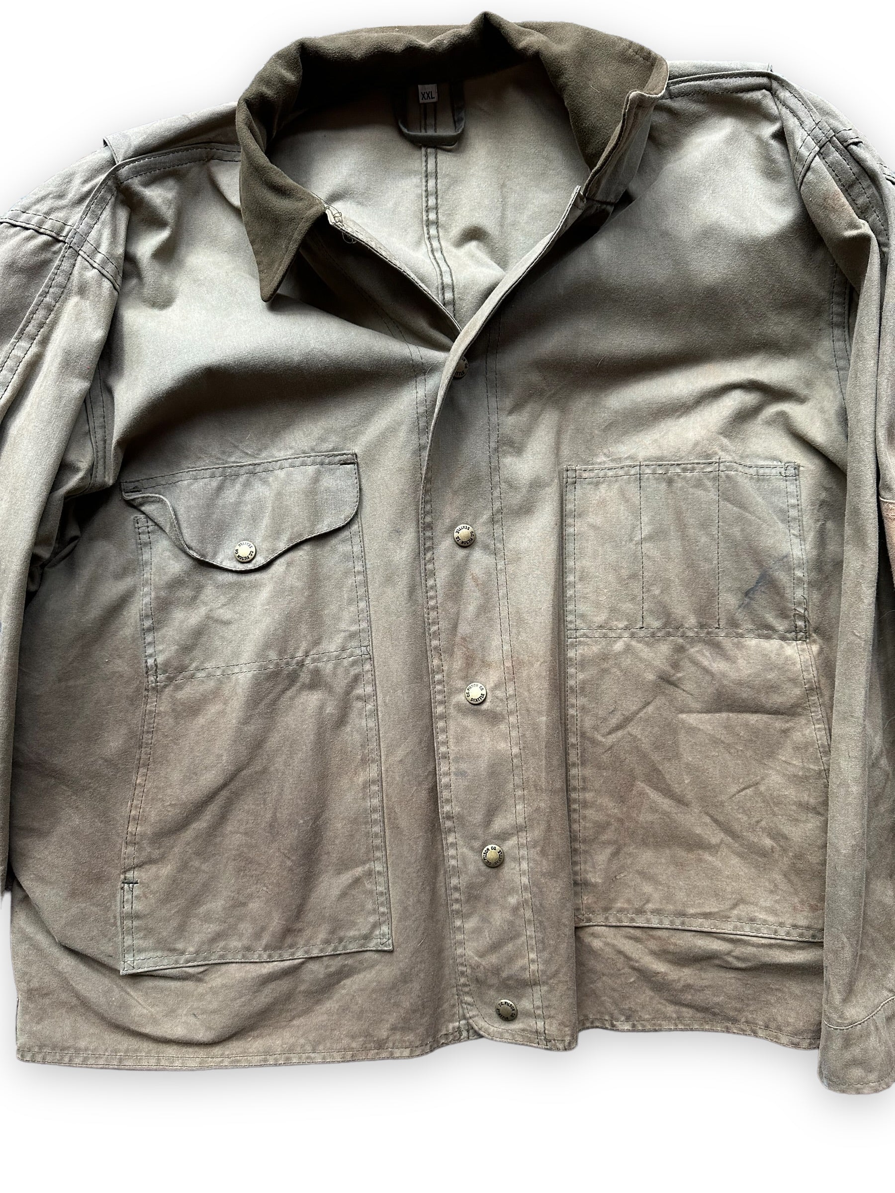 Filson Tin Cloth Shooting Jacket Style 420 SZ XXL | Barn Owl Vintage Goods  | Vintage Workwear Seattle
