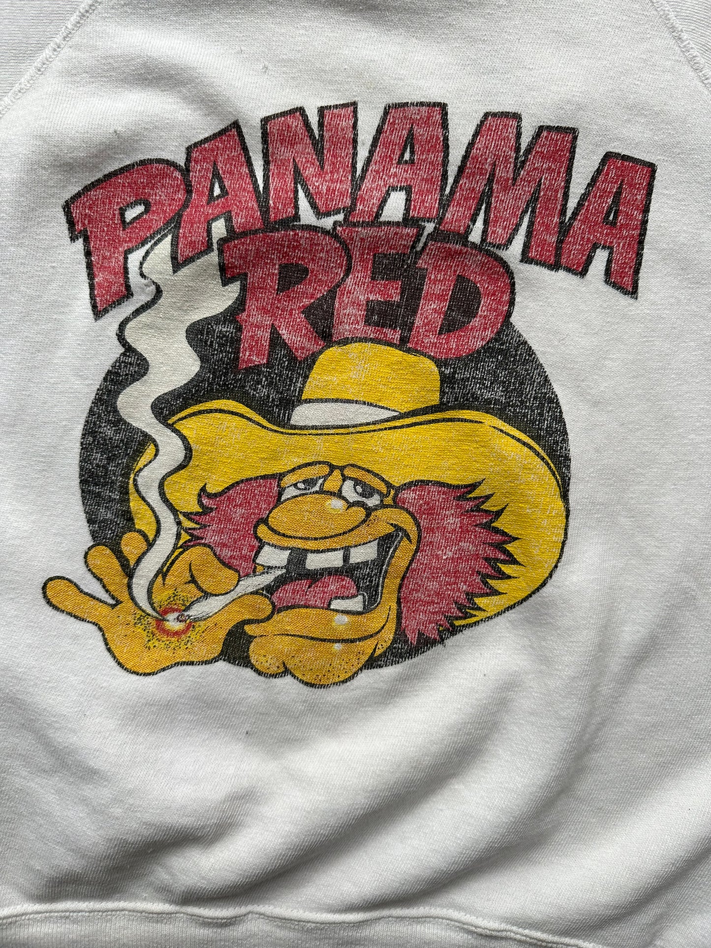 Graphic Detail on Vintage Panama Red Short Sleeve Crewneck SZ L | Seattle Vintage Panama Red Crewnecks | Barn Owl Vintage