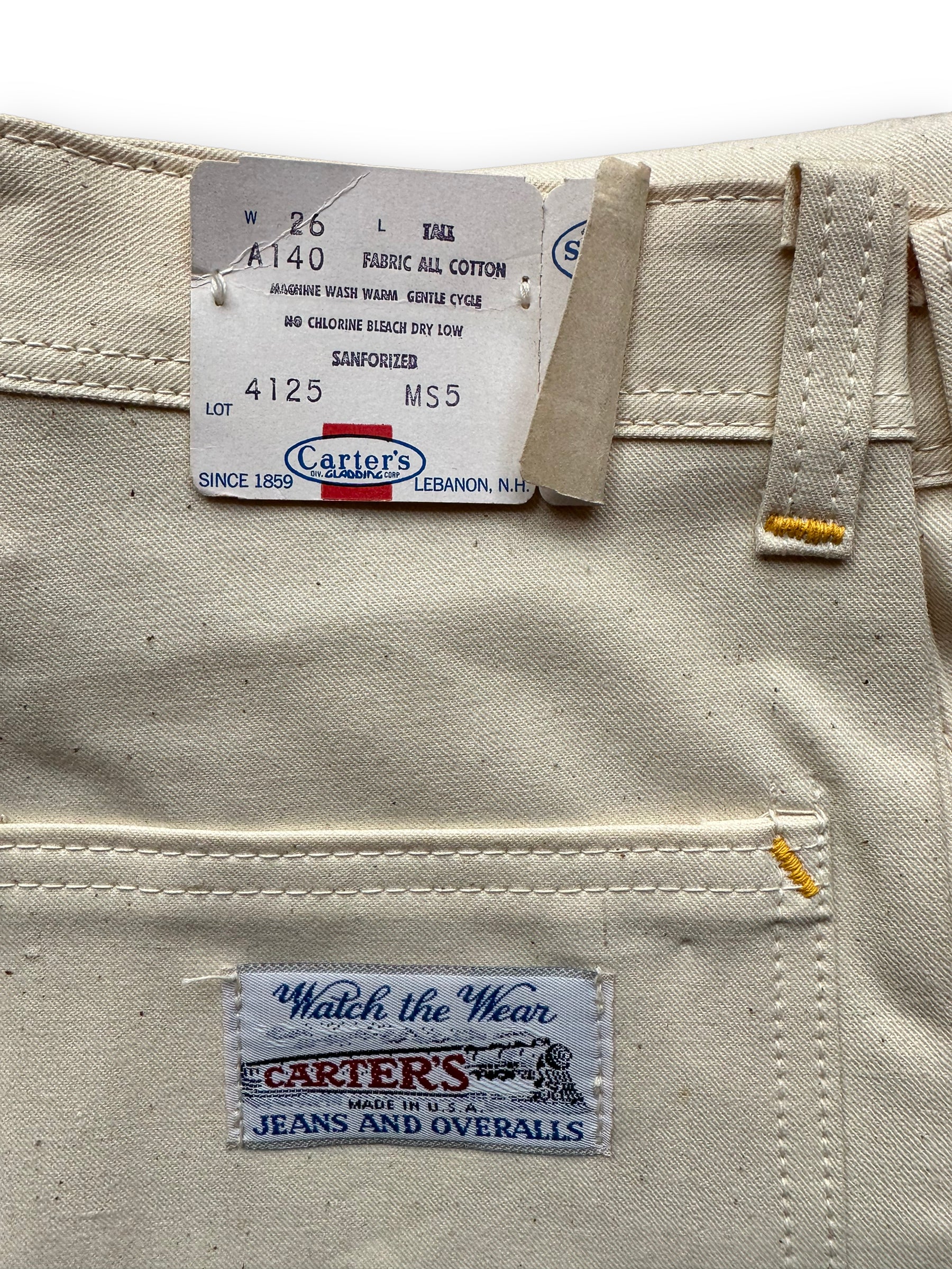 NOS Vintage Carter's Ecru Painters Pants W26T | Vintage Workwear Seattle |  Barn Owl Vintage Clothing