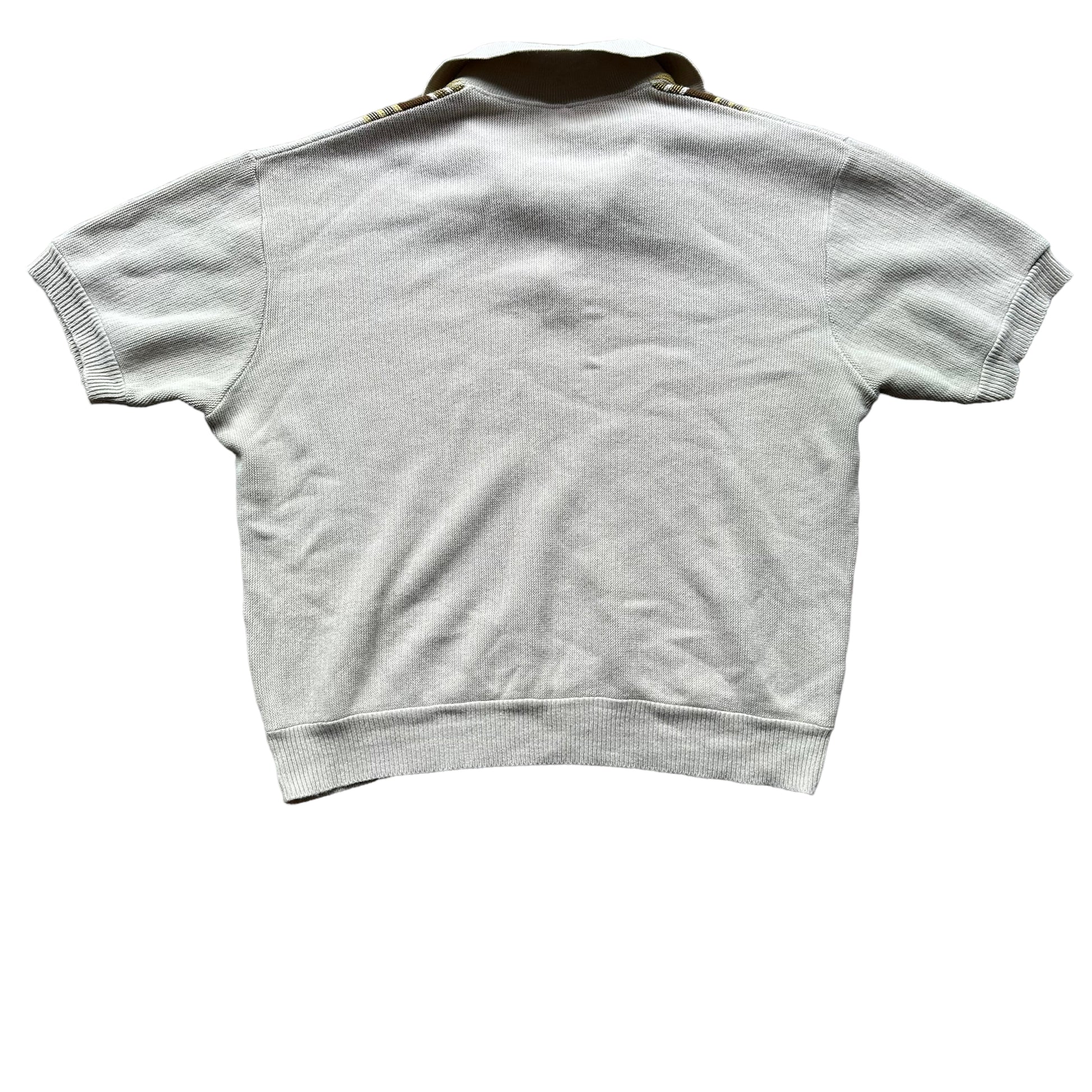 Rear View on Vintage 100% Orlon Acrylic 60s Sweater Shirt SZ M | Vintage Sweater Shirt Seattle | Barn Owl Vintage Seattle