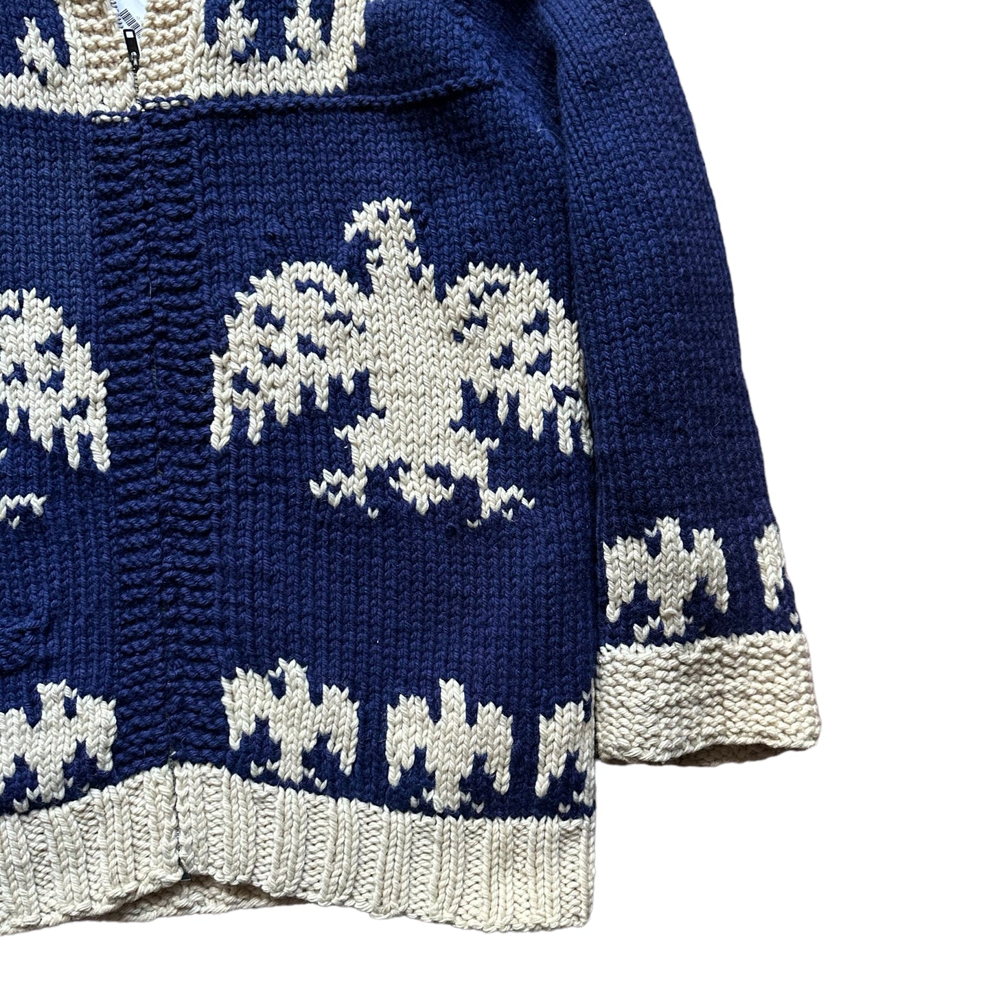 Vintage Thunderbird Cowichan Style Cardigan Sweater SZ L | Seattle Vintage Clothing | Barn Owl Vintage