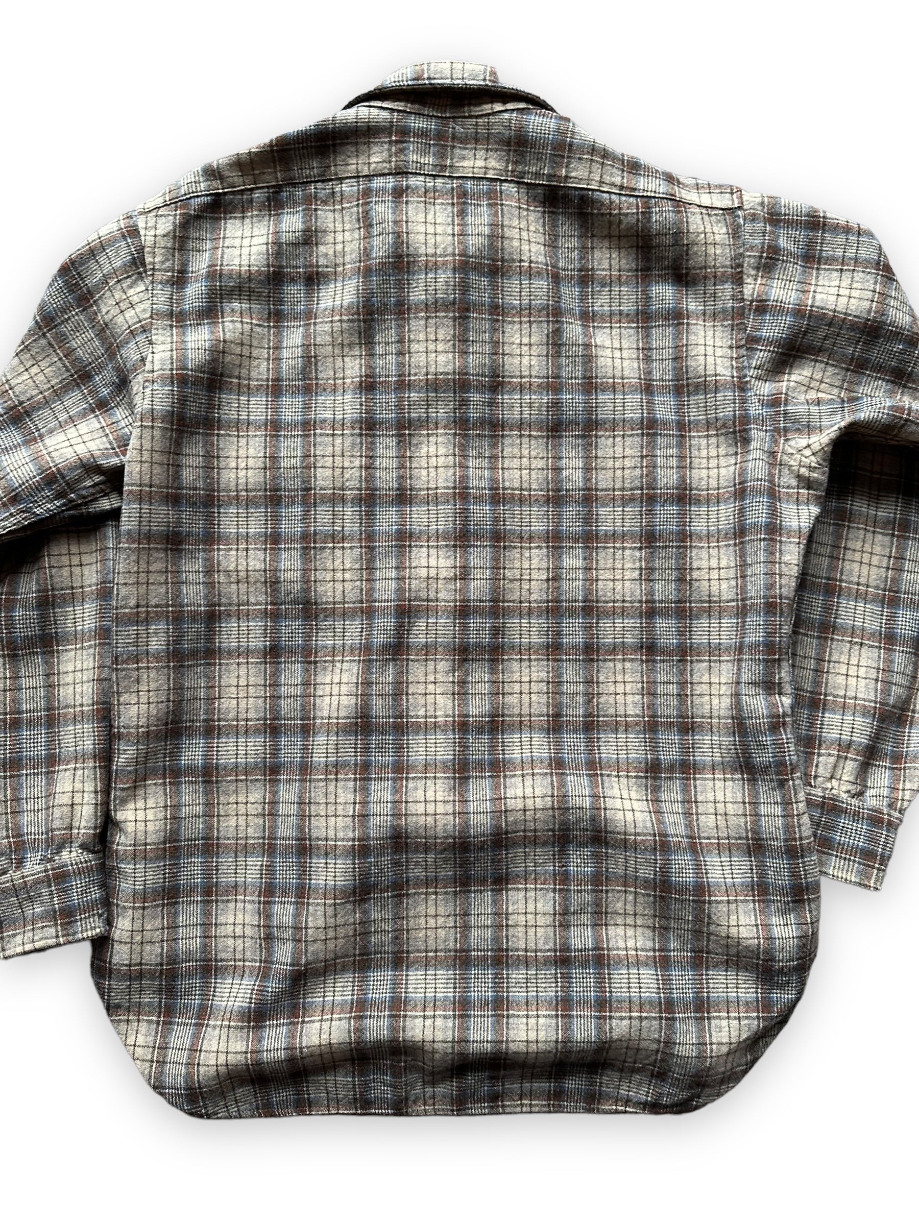 Rear View Detail on Vintage Pendleton Wool Flannel Shirt SZ L |  Vintage Wool Workwear Seattle | Barn Owl Vintage