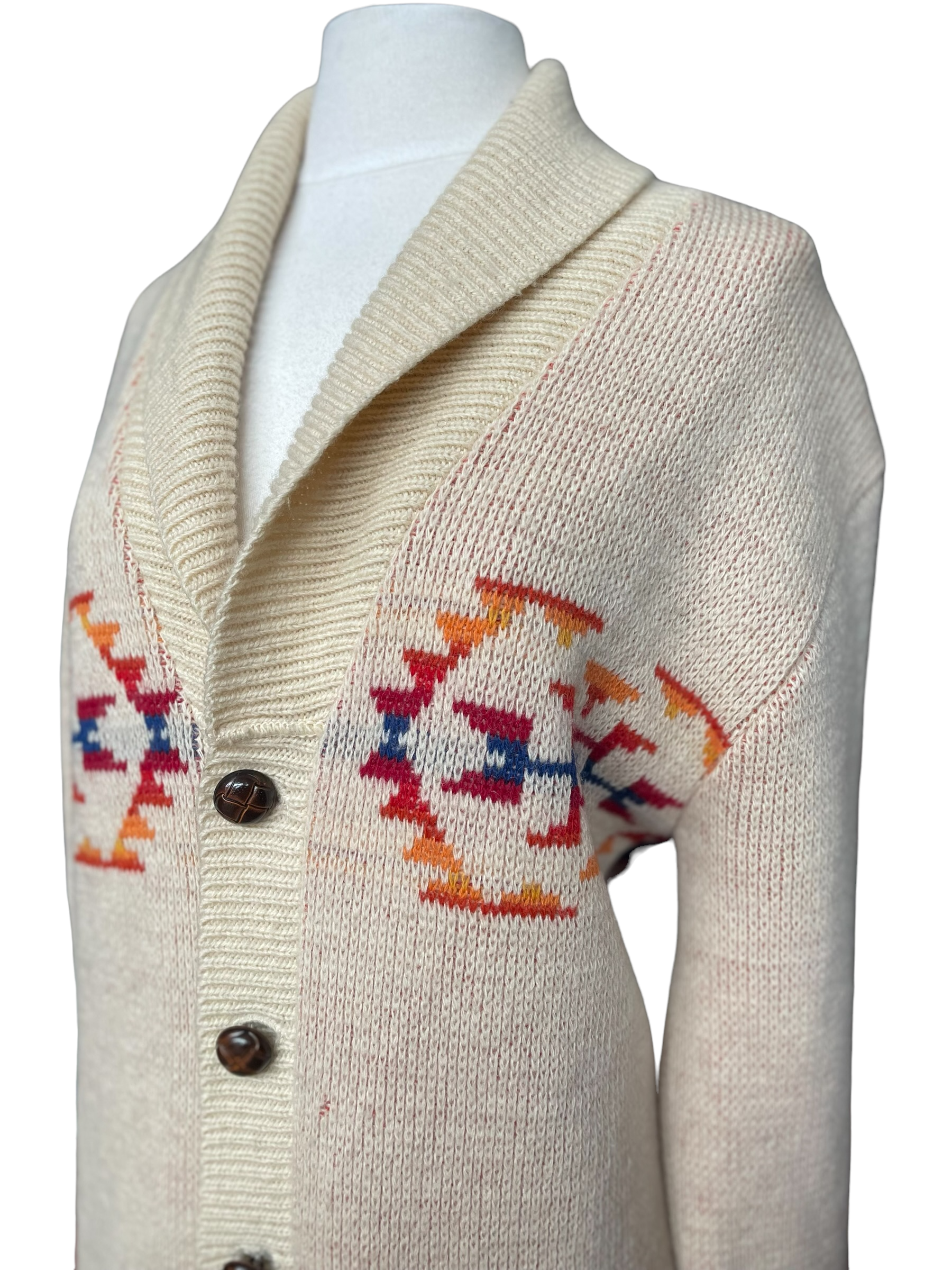 Vintage Pendleton Western Wear Cardigan | Barn Owl Vintage | Seattle Vintage Sweaters Left side view.