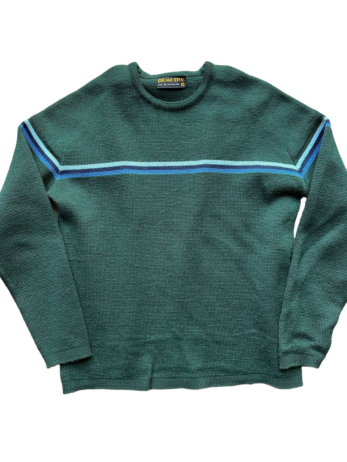 Front View of Vintage Demetre Wool Ski Sweater SZ M |  Vintage Sweaters Seattle | Barn Owl Vintage Seattle
